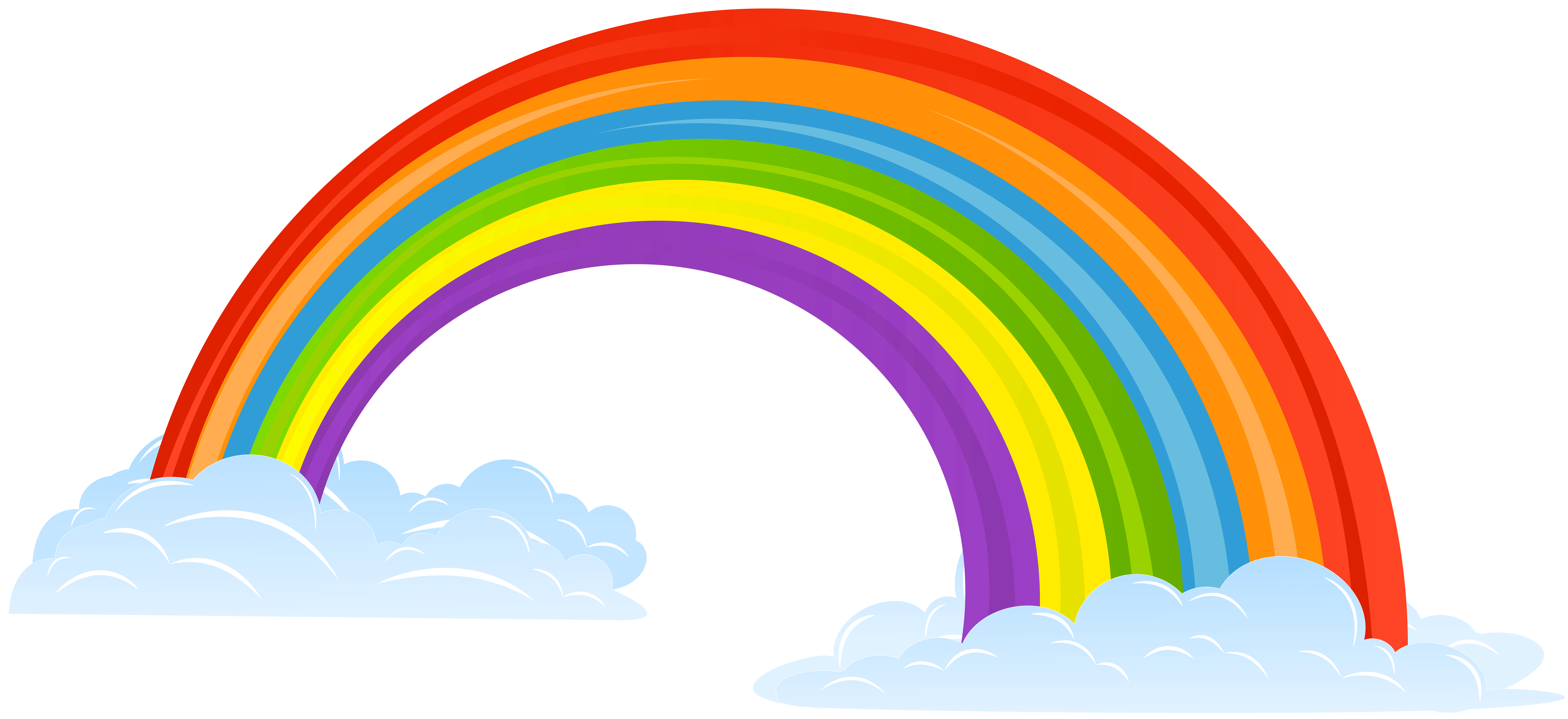 Clip Art Rainbow With Clouds