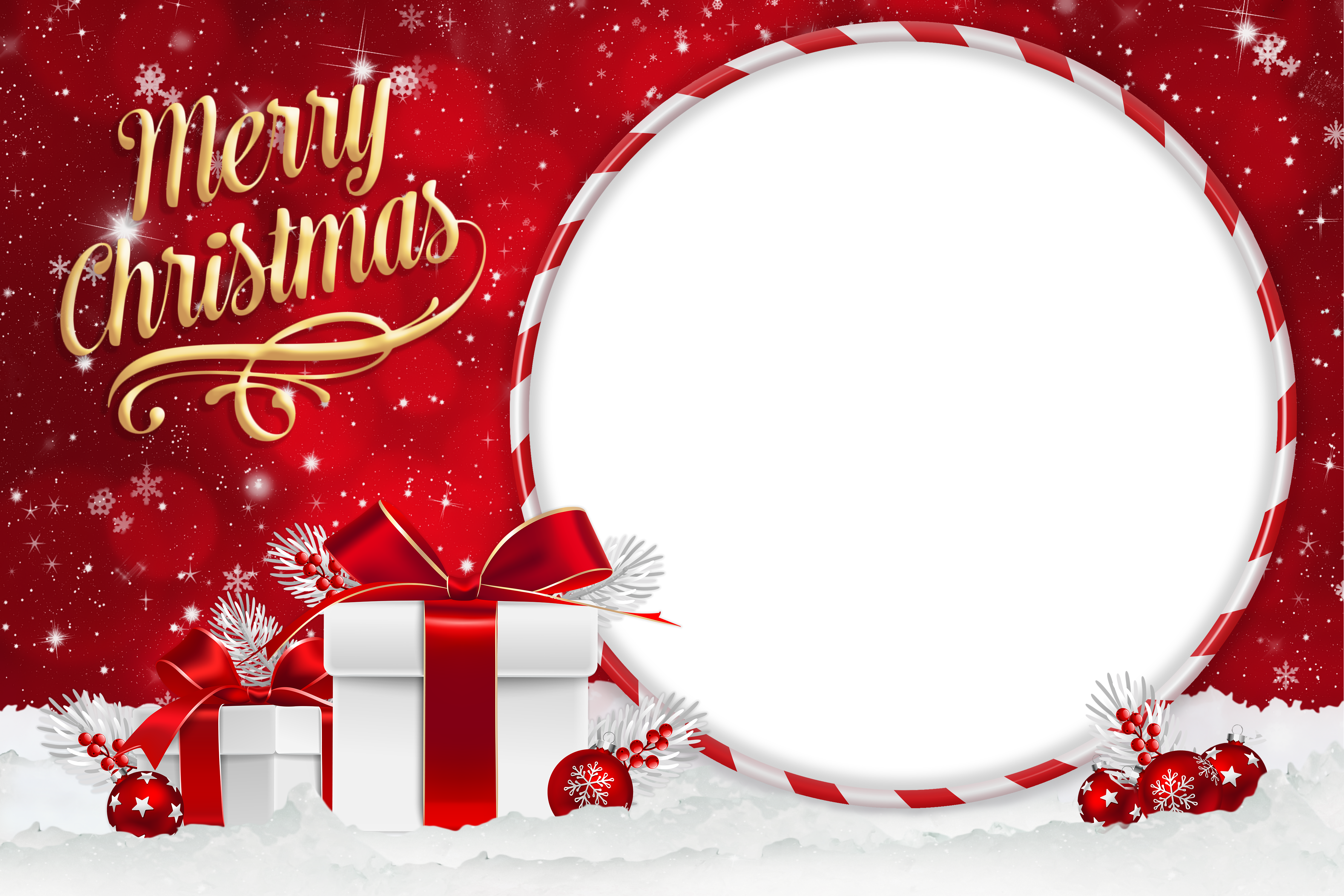 Christmas Red Photo Frame with Christmas Gifts​  Gallery Yopriceville -  High-Quality Free Images and Transparent PNG Clipart