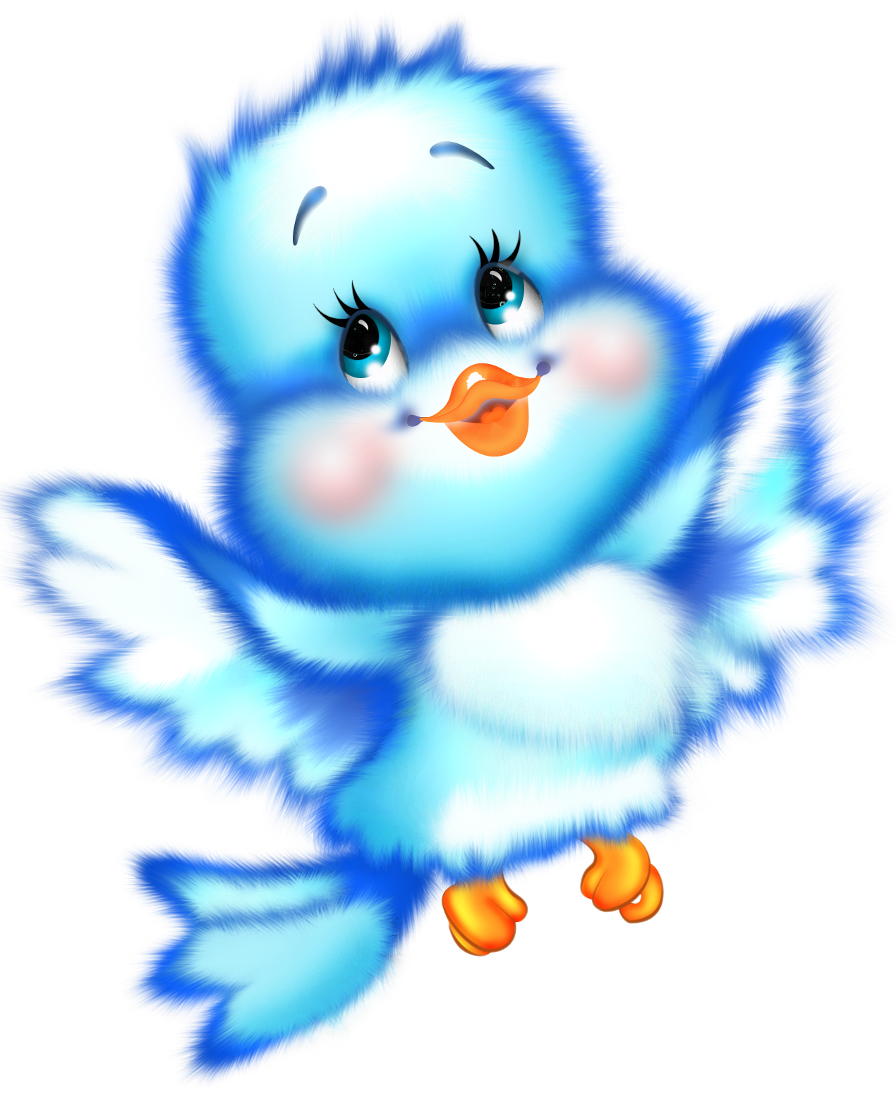 cute bird clip art blue