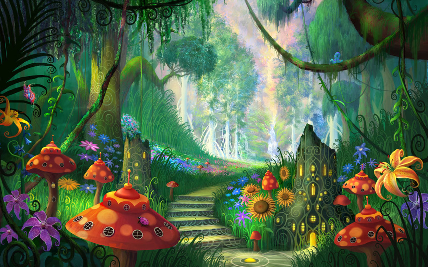 magical garden drawing