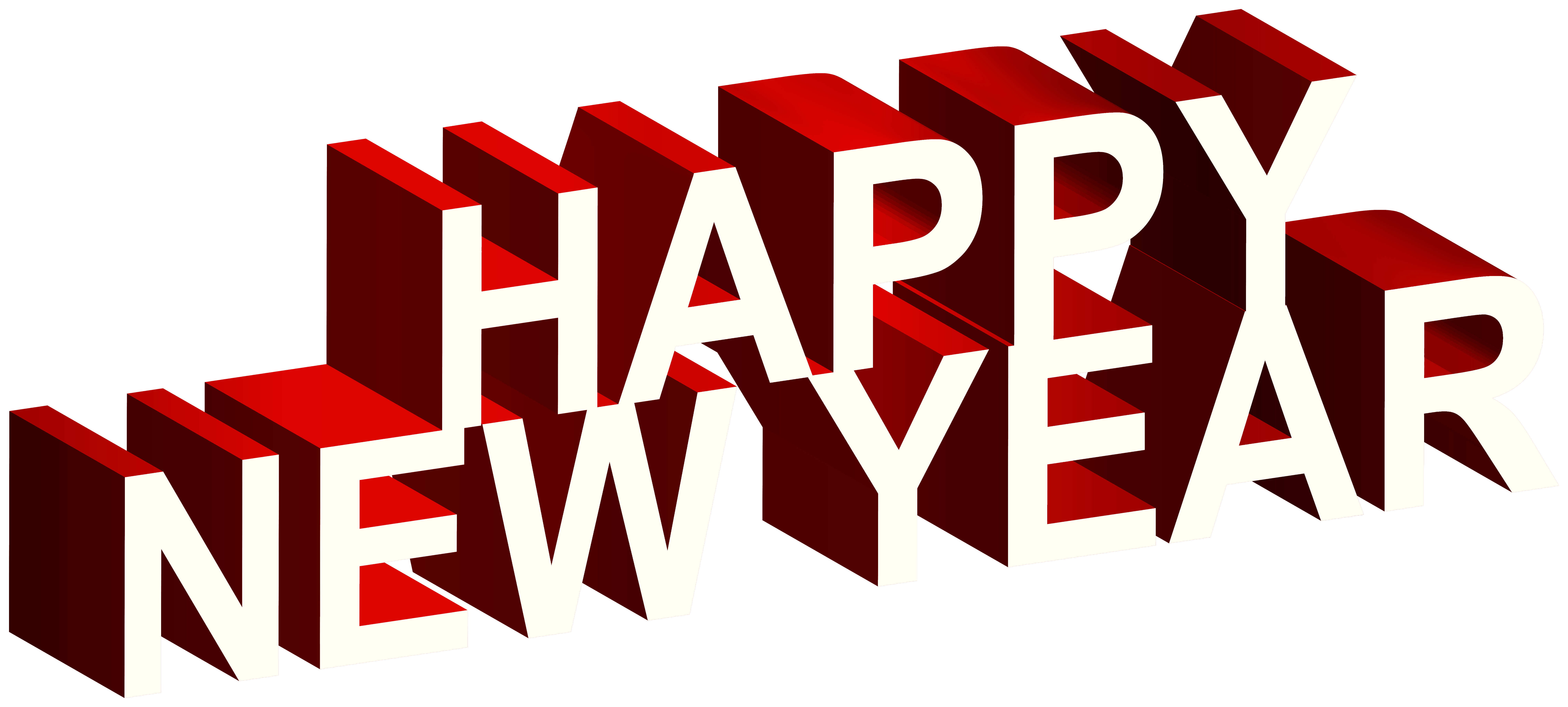 Happy New Year 3d Red White Text Png Clipart Gallery Yopriceville High Quality Images And Transparent Png Free Clipart