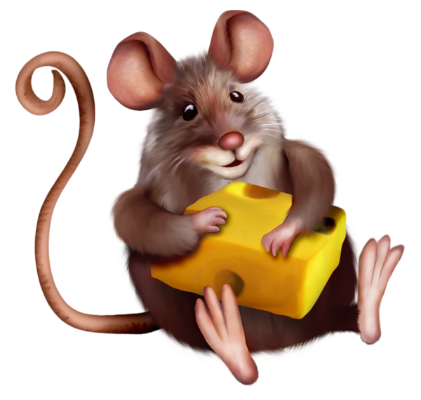 mouse eating cheese clipart