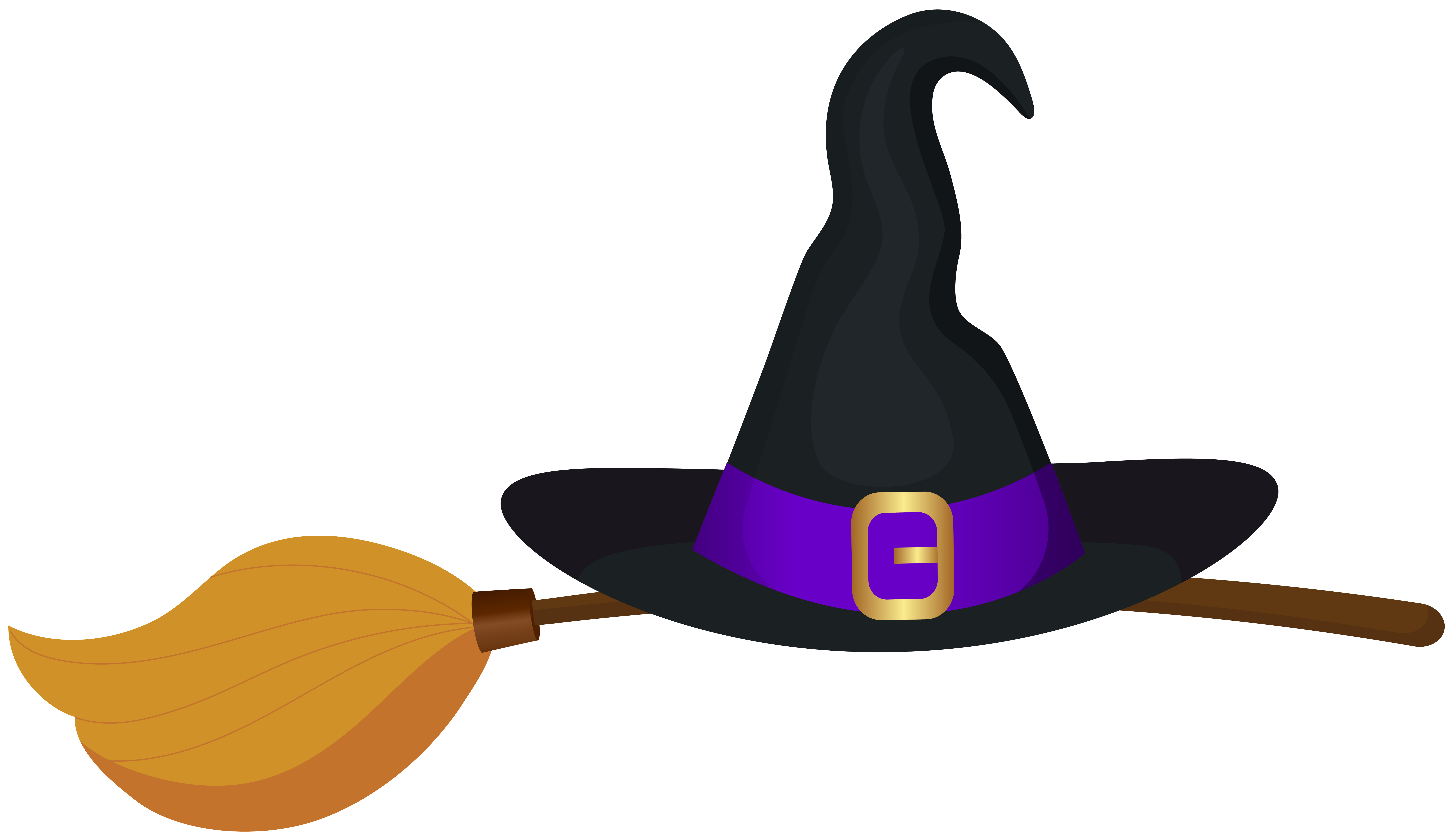 Halloween clipart broom bat witch hat swirl cauldren PNG file Digital Scrap...