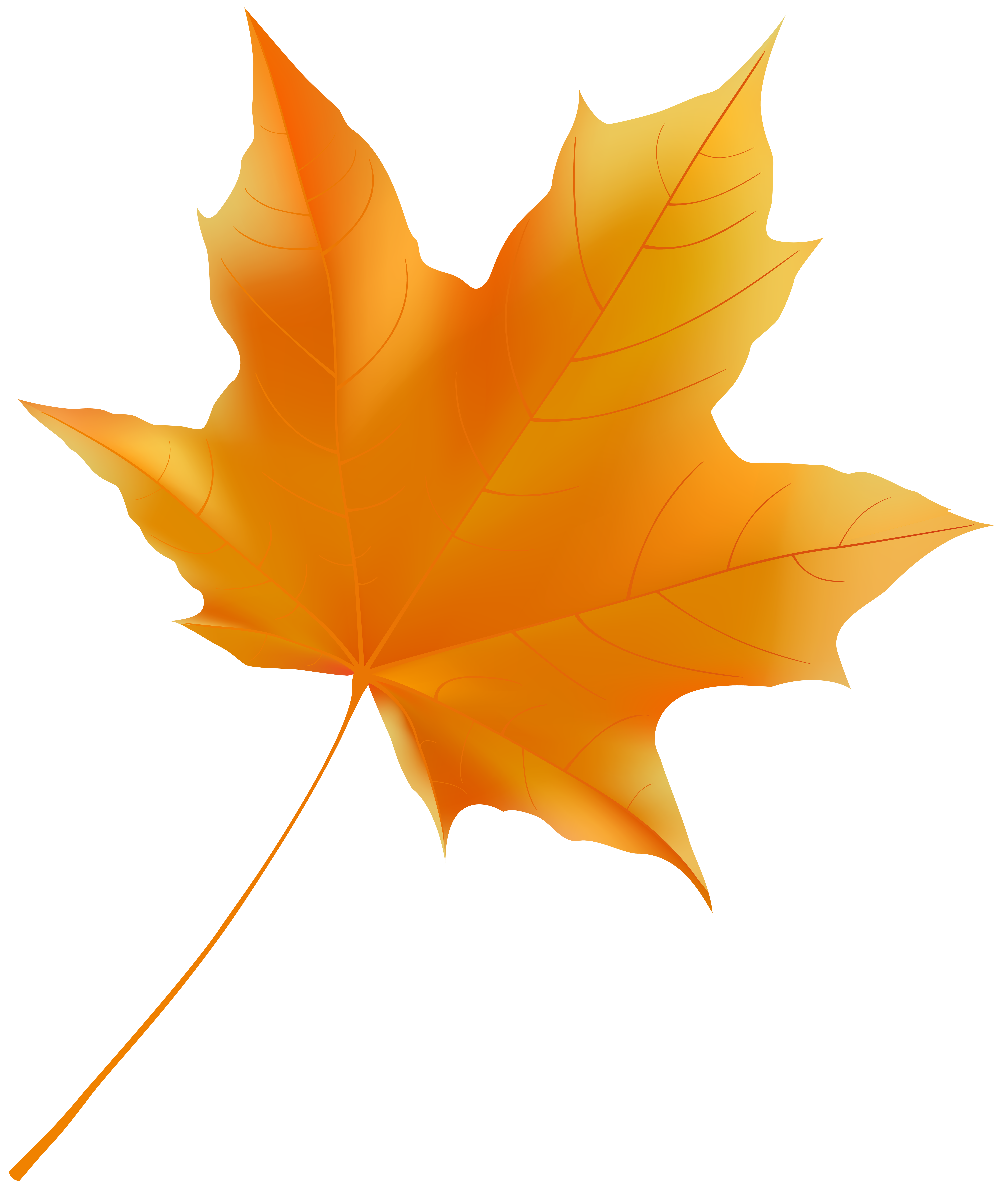 Orange Fall Leaf PNG Clipart​ | Gallery Yopriceville - High-Quality Free  Images and Transparent PNG Clipart