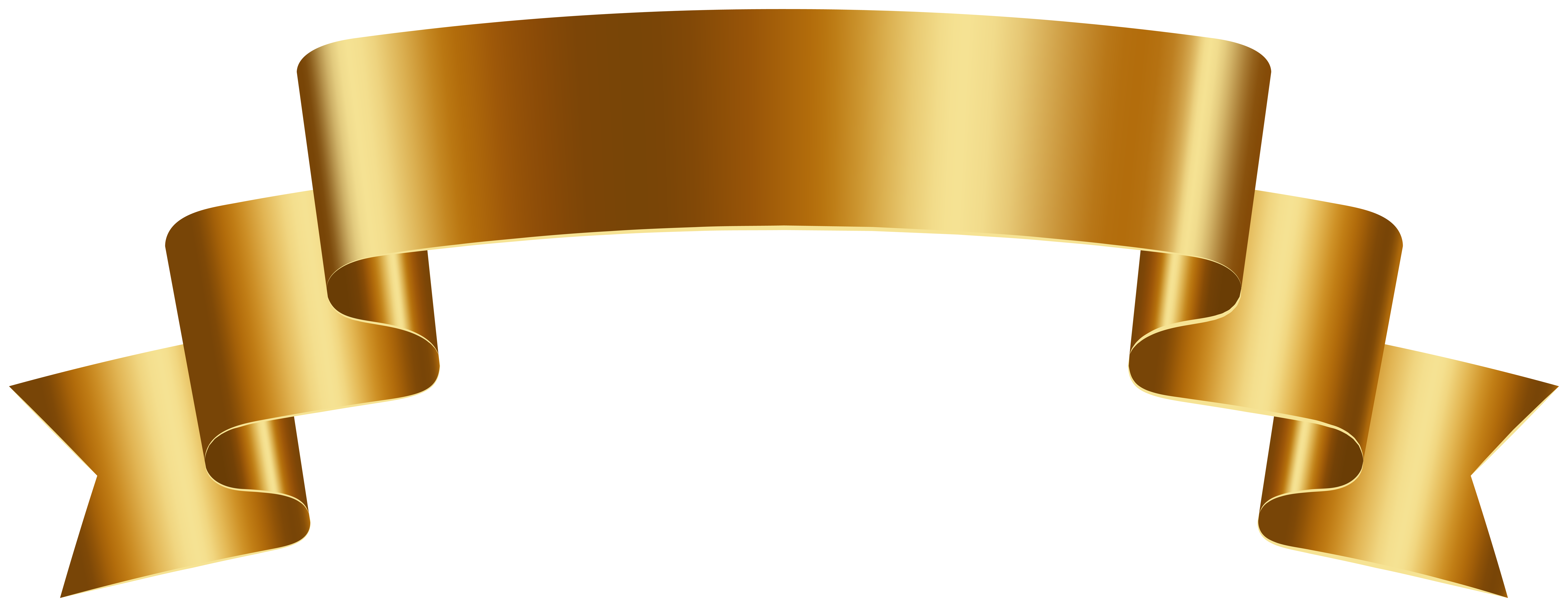 Gold Ribbon Clipart Banner (PNG Transparent)