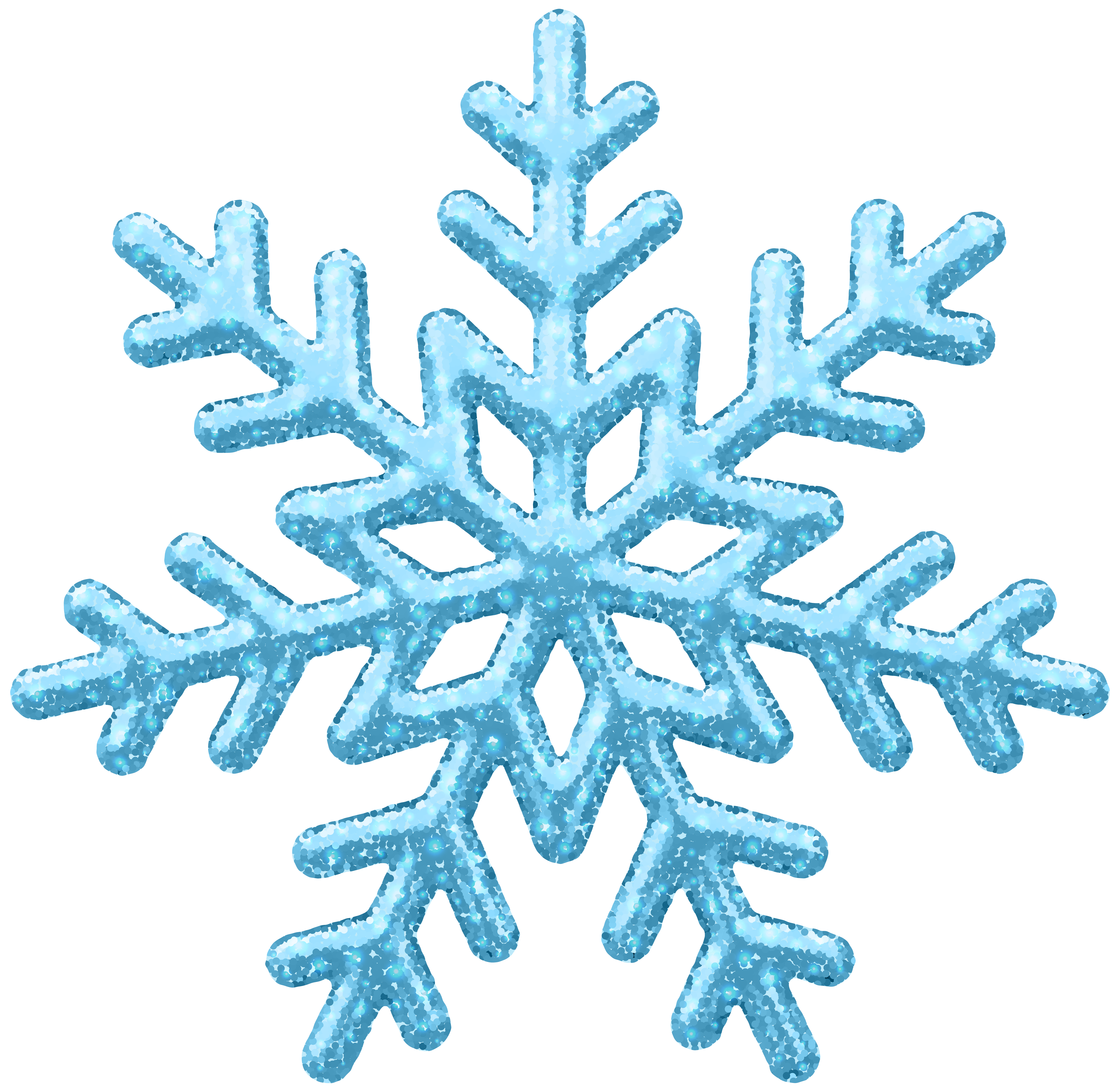 Blue Glitter Snowflakes Clipart - Png Files