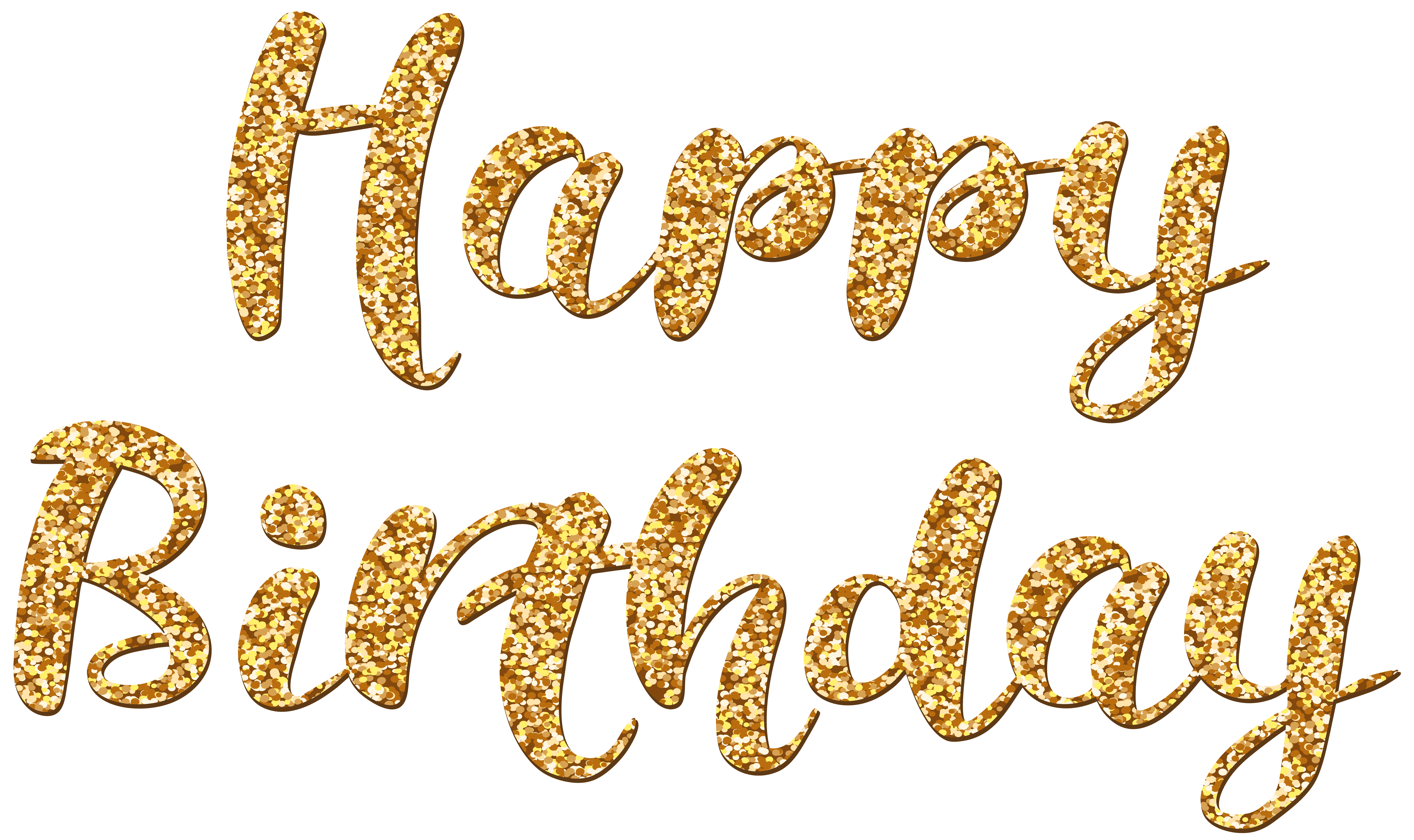 Happy Birthday Glitter Style PNG Transparent Clipart​