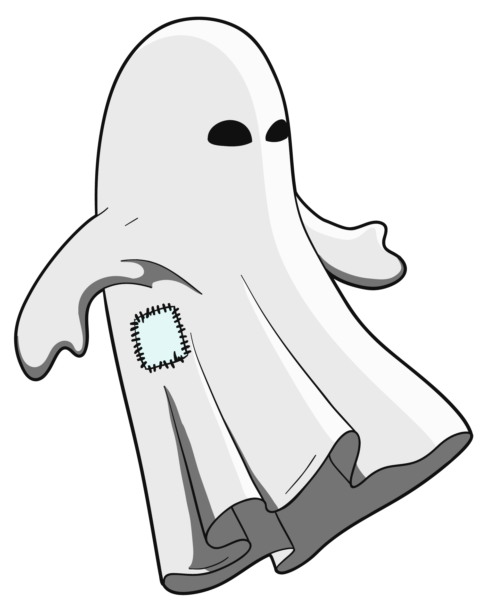 halloween clip art black and white ghost