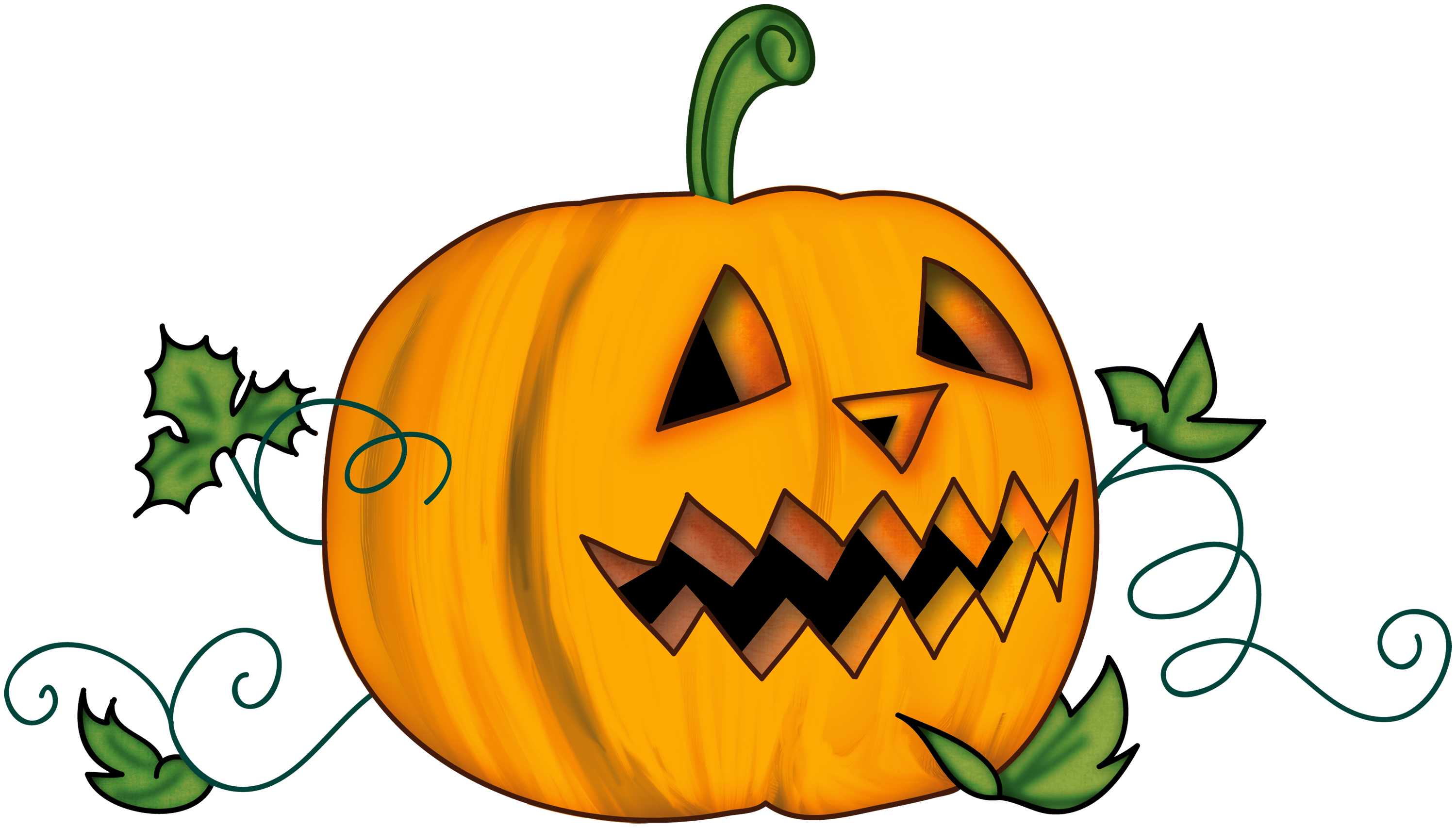 scared pumpkin clipart