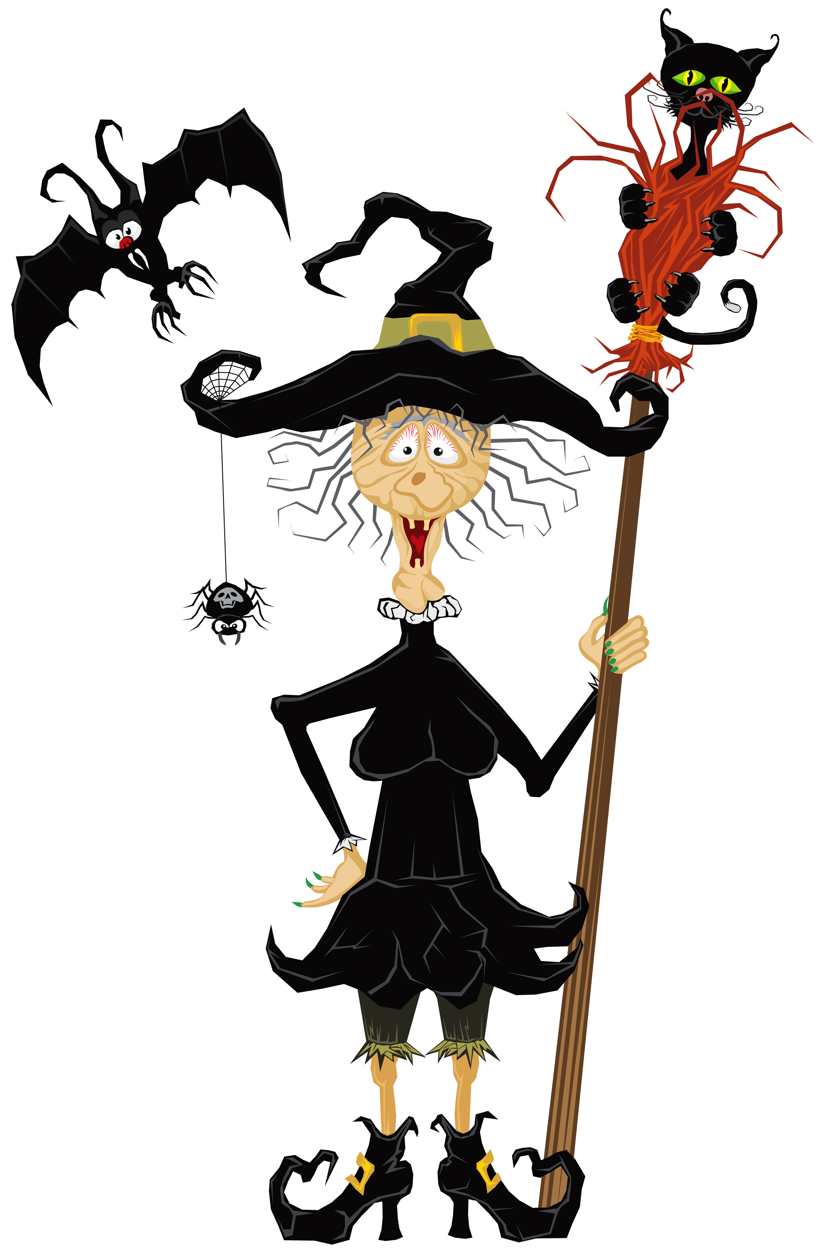 Horror Halloween Clipart  Creepy Old Witch Face PNG