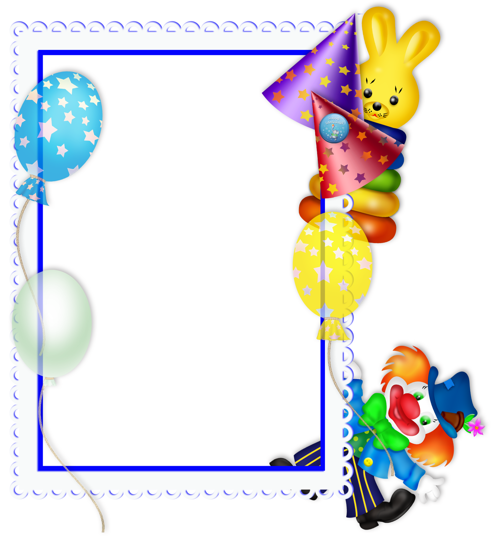 birthday party borders and frames