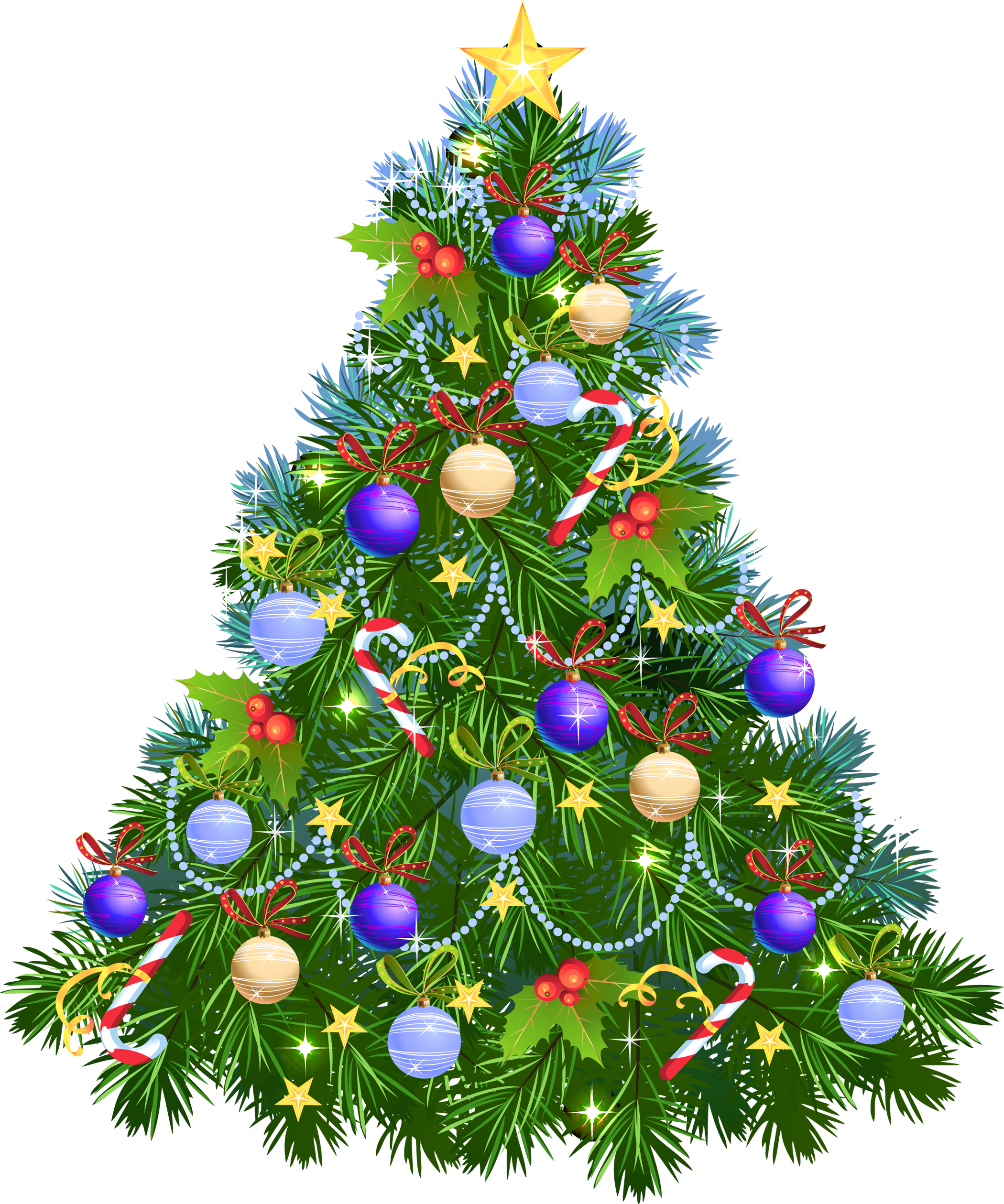 Multicolored Christmas Tree With Decorations On A Transpa PNG Images