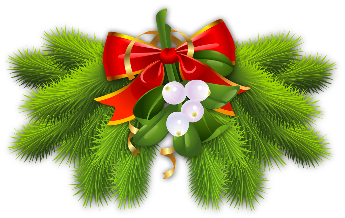 Pine Branch with Red Bow Christmas Decor​  Gallery Yopriceville - High-Quality  Free Images and Transparent PNG Clipart