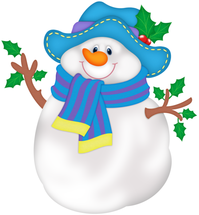 Snowman with Blue Hat Clipart​