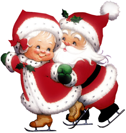 Transparent Cute Mrs Claus And Mr Claus Png Clipart