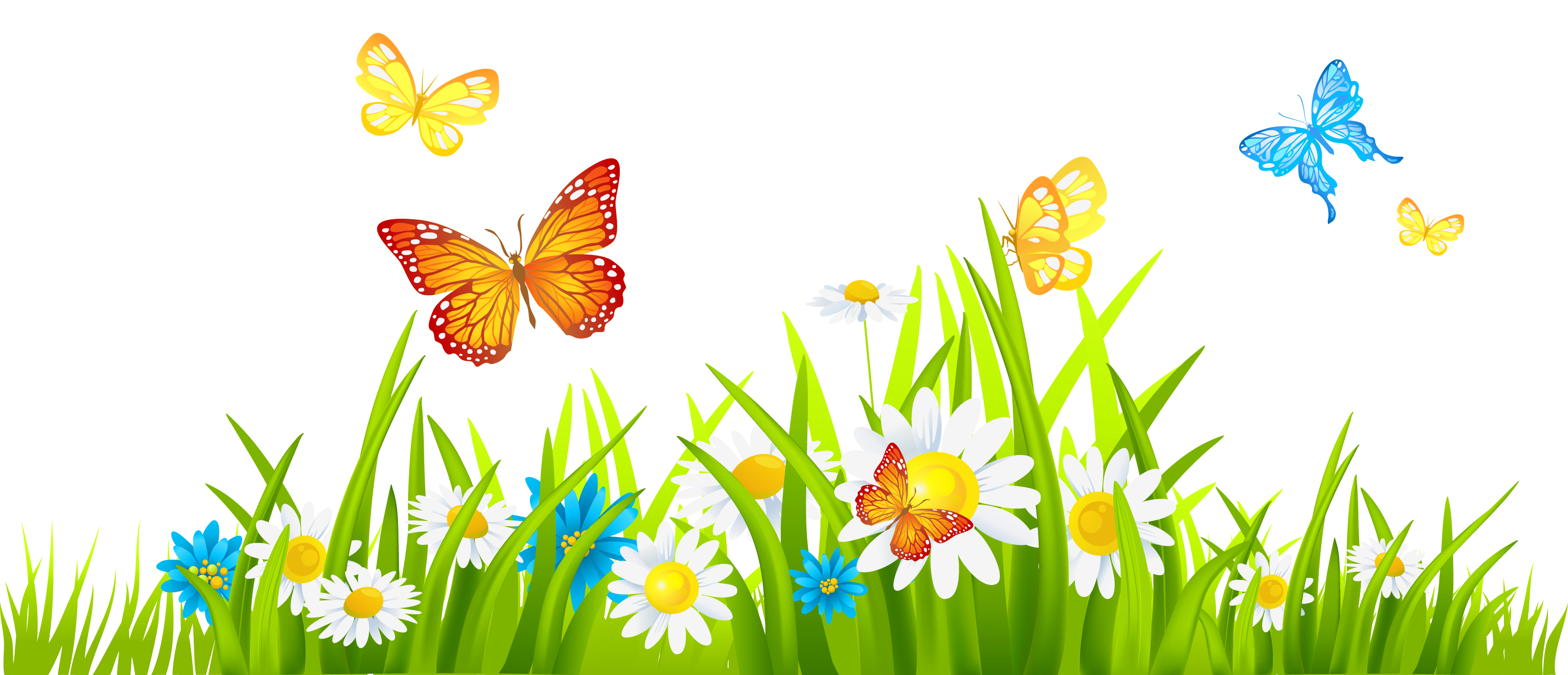 Grass Ground with Flowers and Butterflies PNG Clipart​  Gallery  Yopriceville - High-Quality Free Images and Transparent PNG Clipart