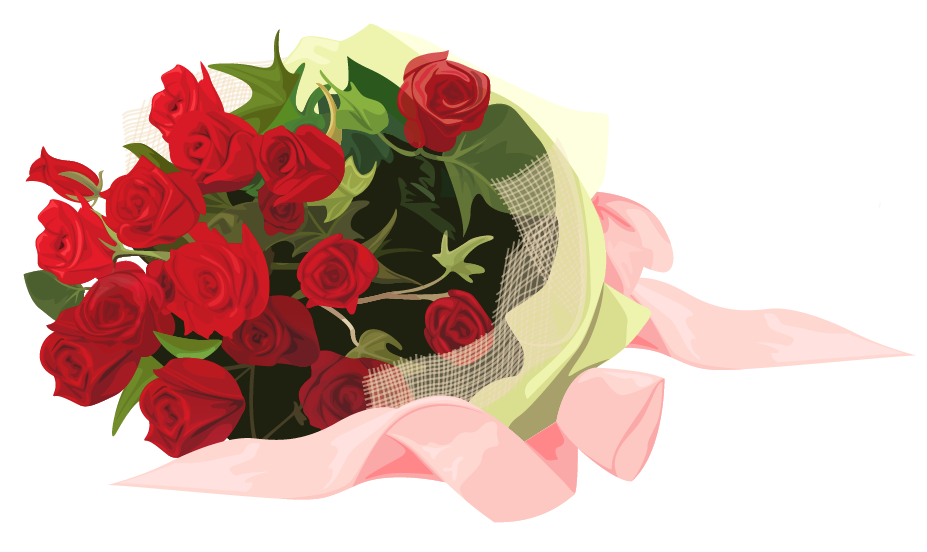 red roses bouquet clipart