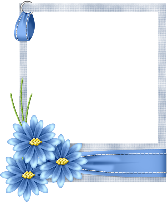 blue flower frame clipart