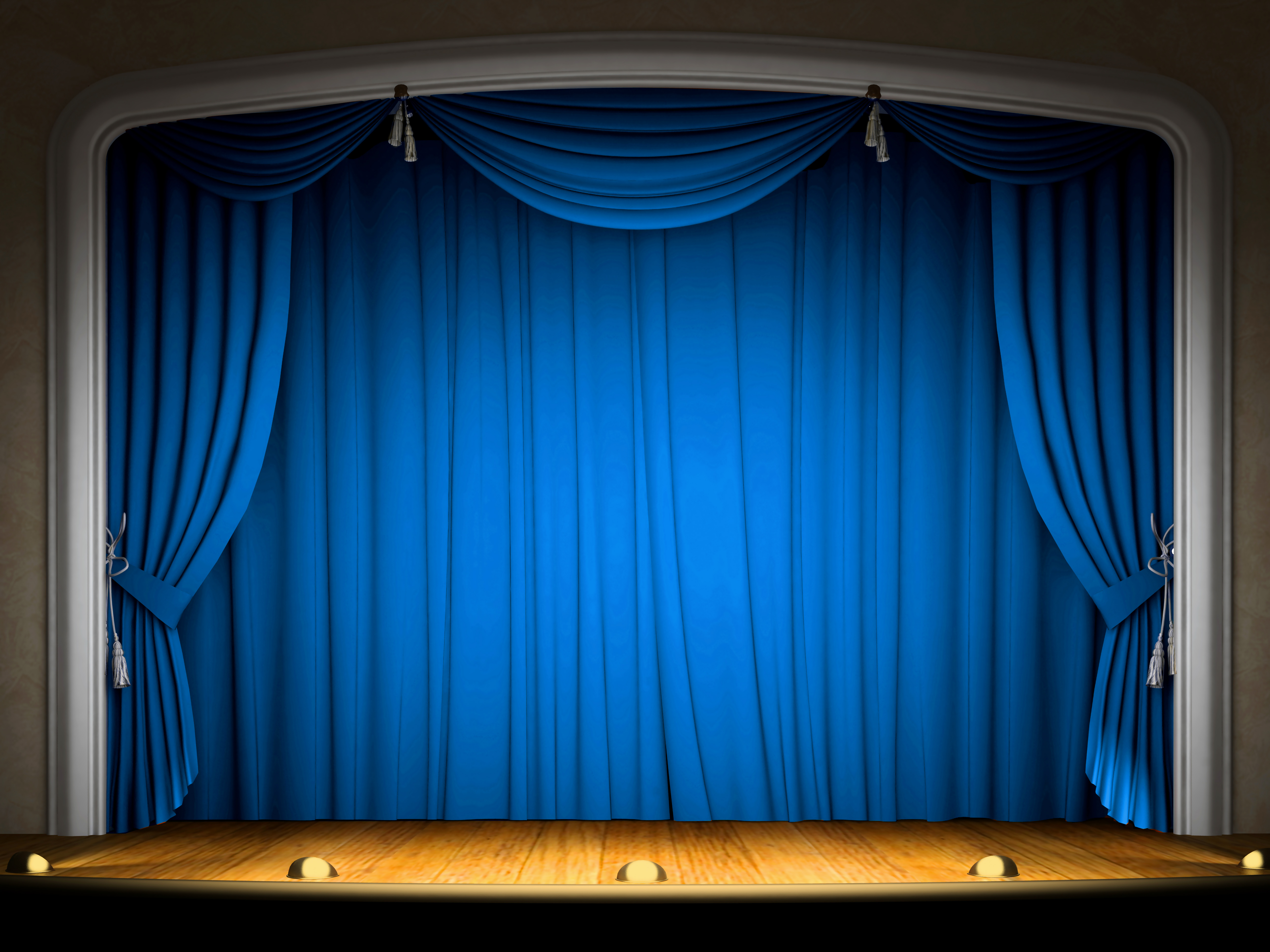 blue theater curtains