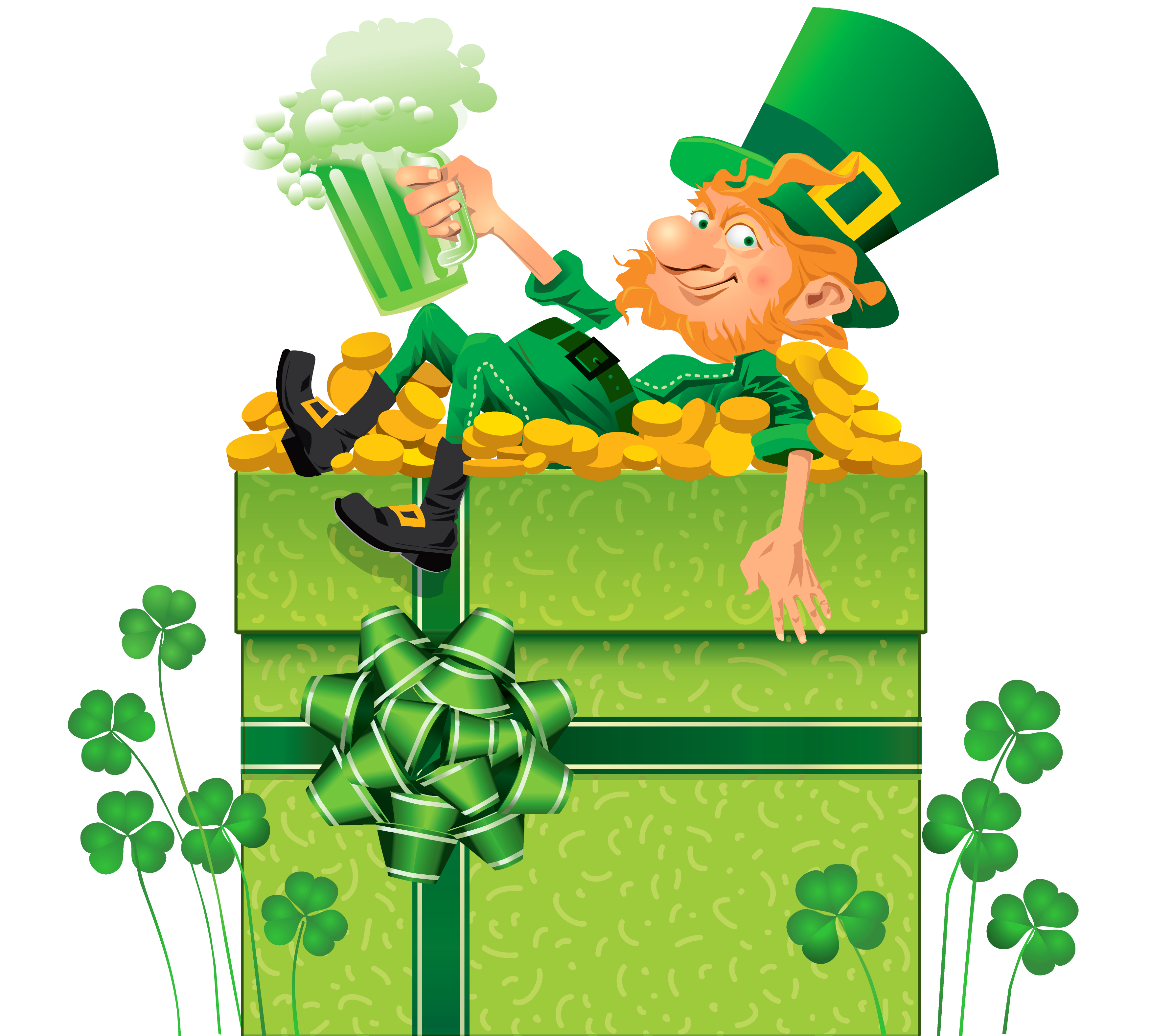 St Patricks Day Clipart - leprechaun-holding-mug-of-green-drink-st-patricks- day-clipart-318 - Classroom Clipart