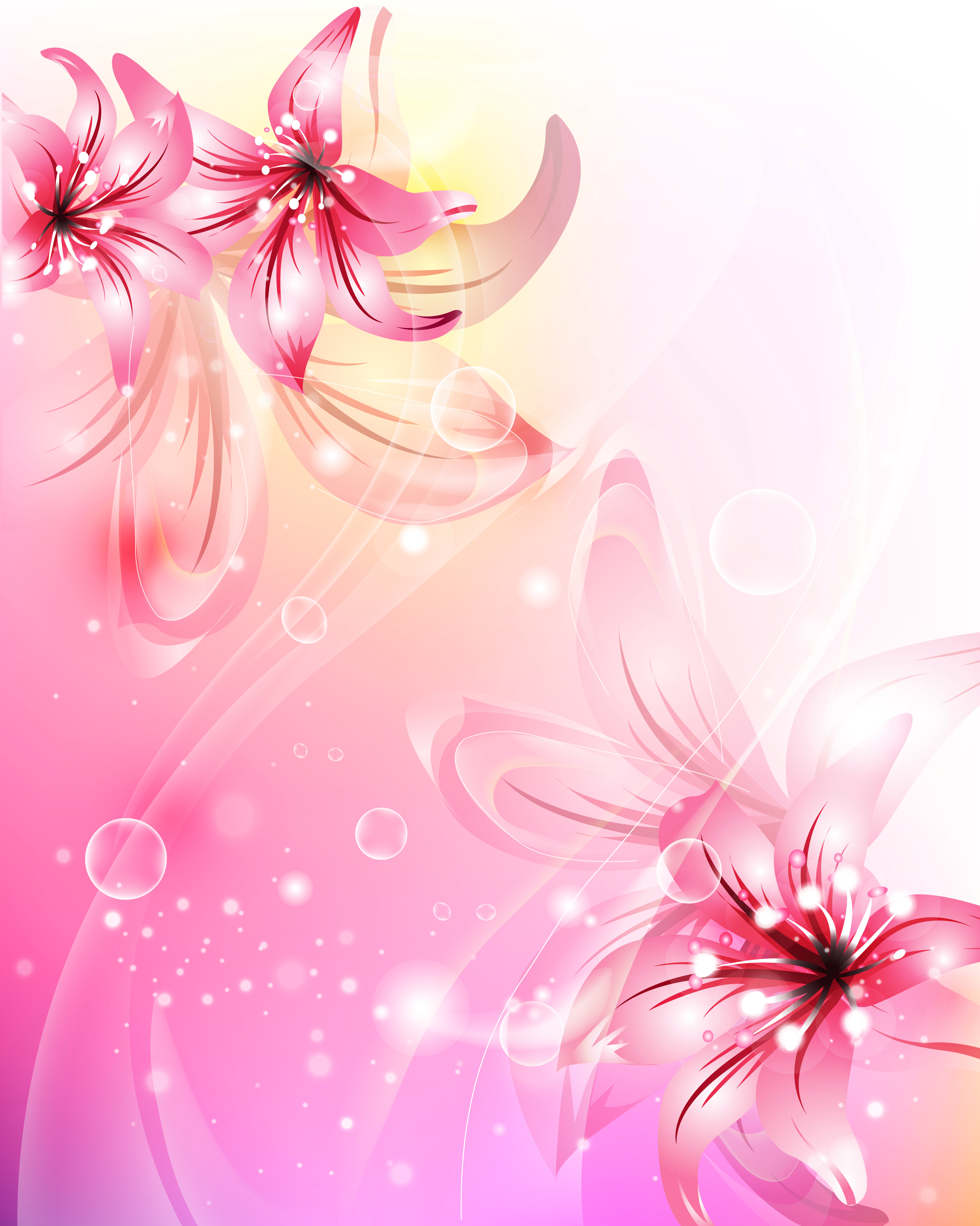 pink flowers background designs