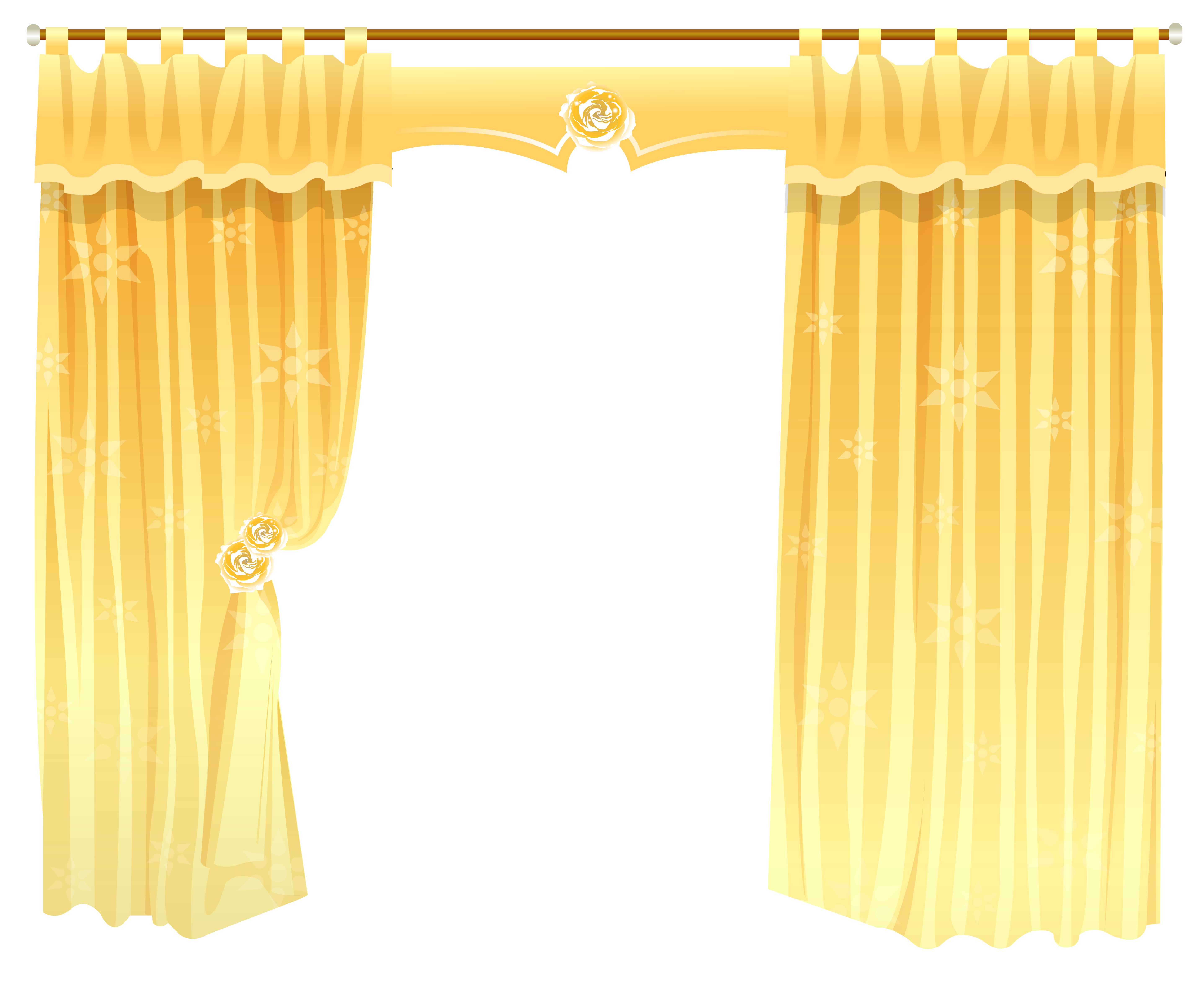 yellow stage curtains