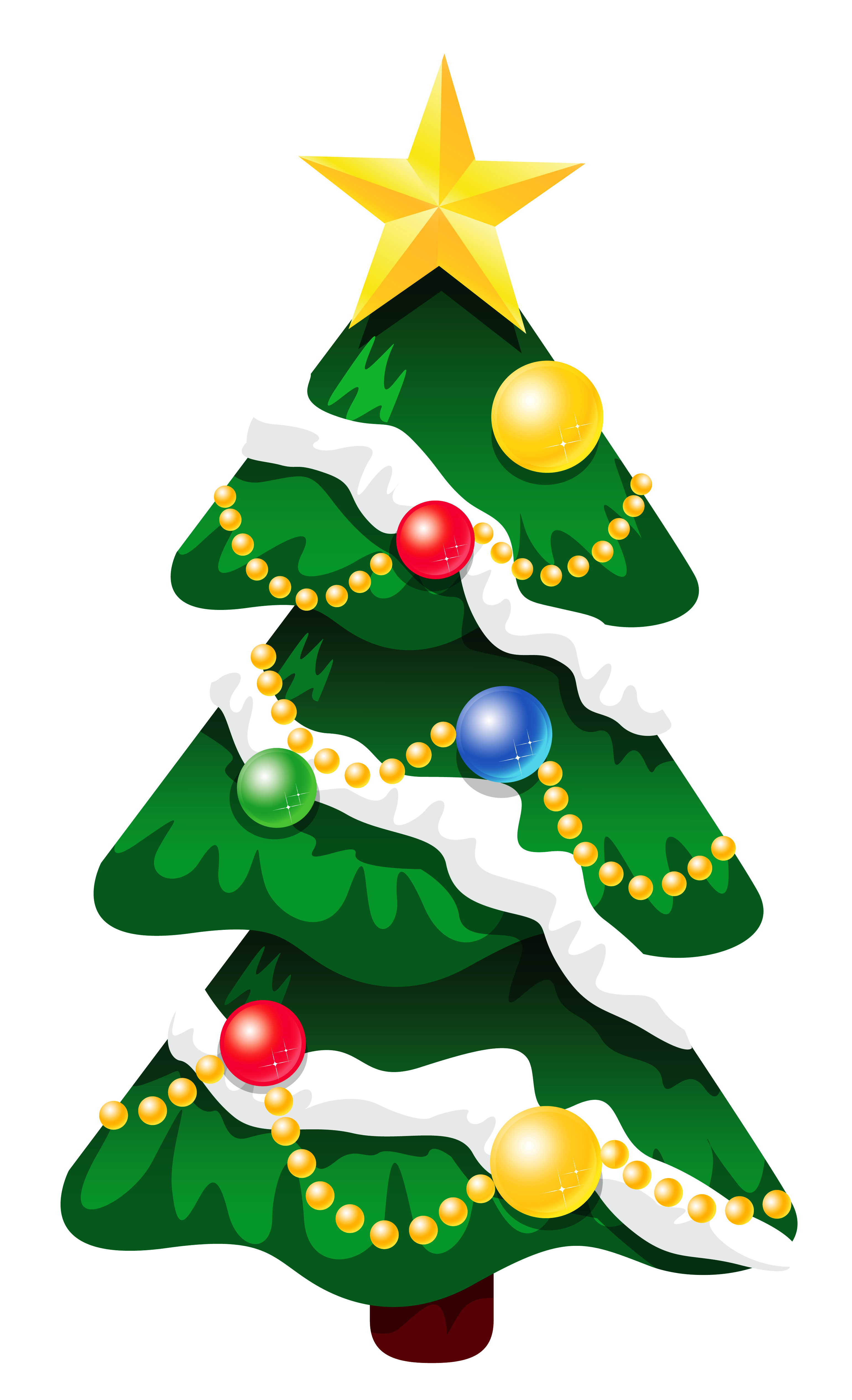 snowy christmas trees clip art