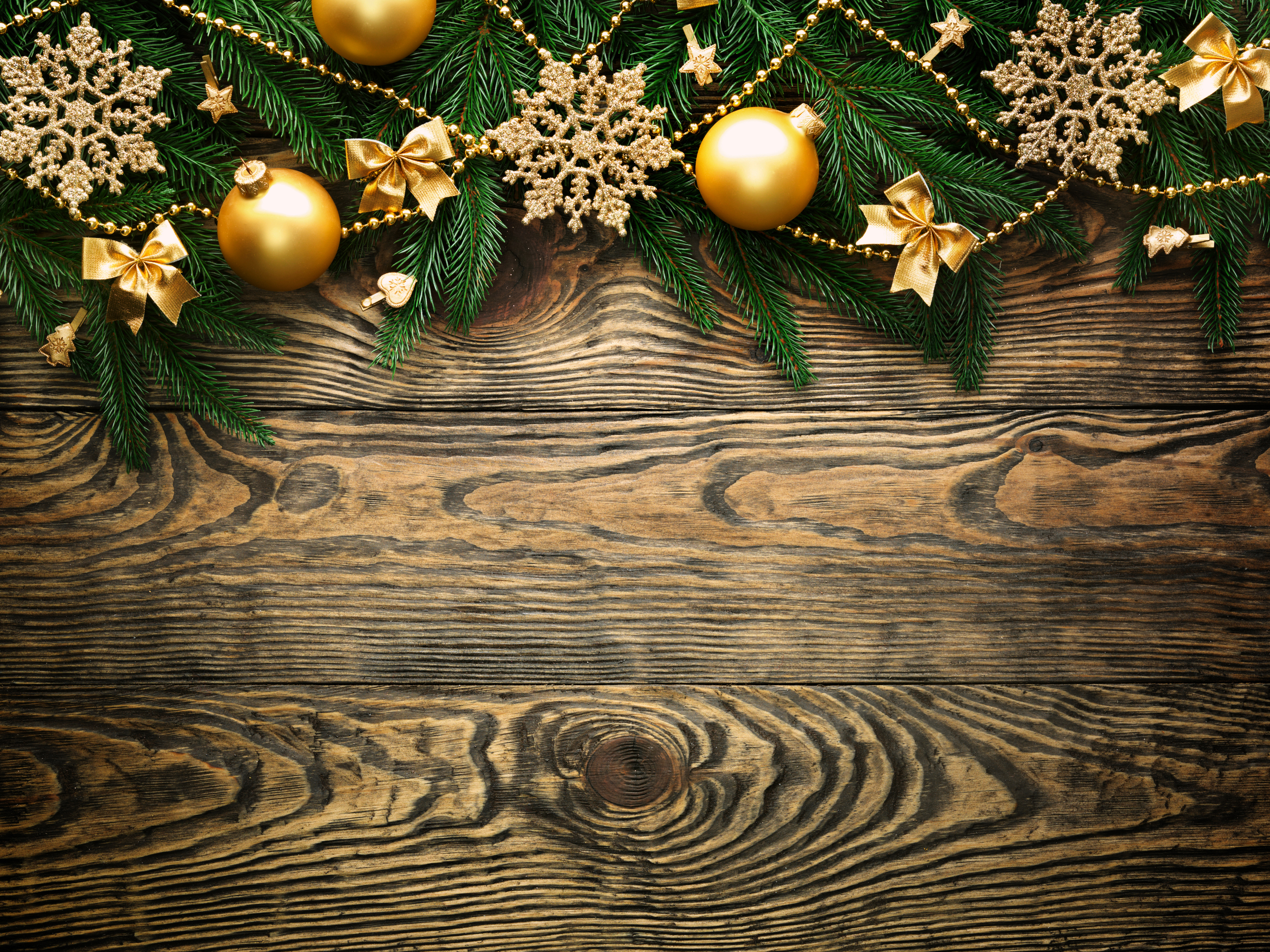 Wooden Christmas Background with Gold Ornaments​ | Gallery Yopriceville -  High-Quality Free Images and Transparent PNG Clipart