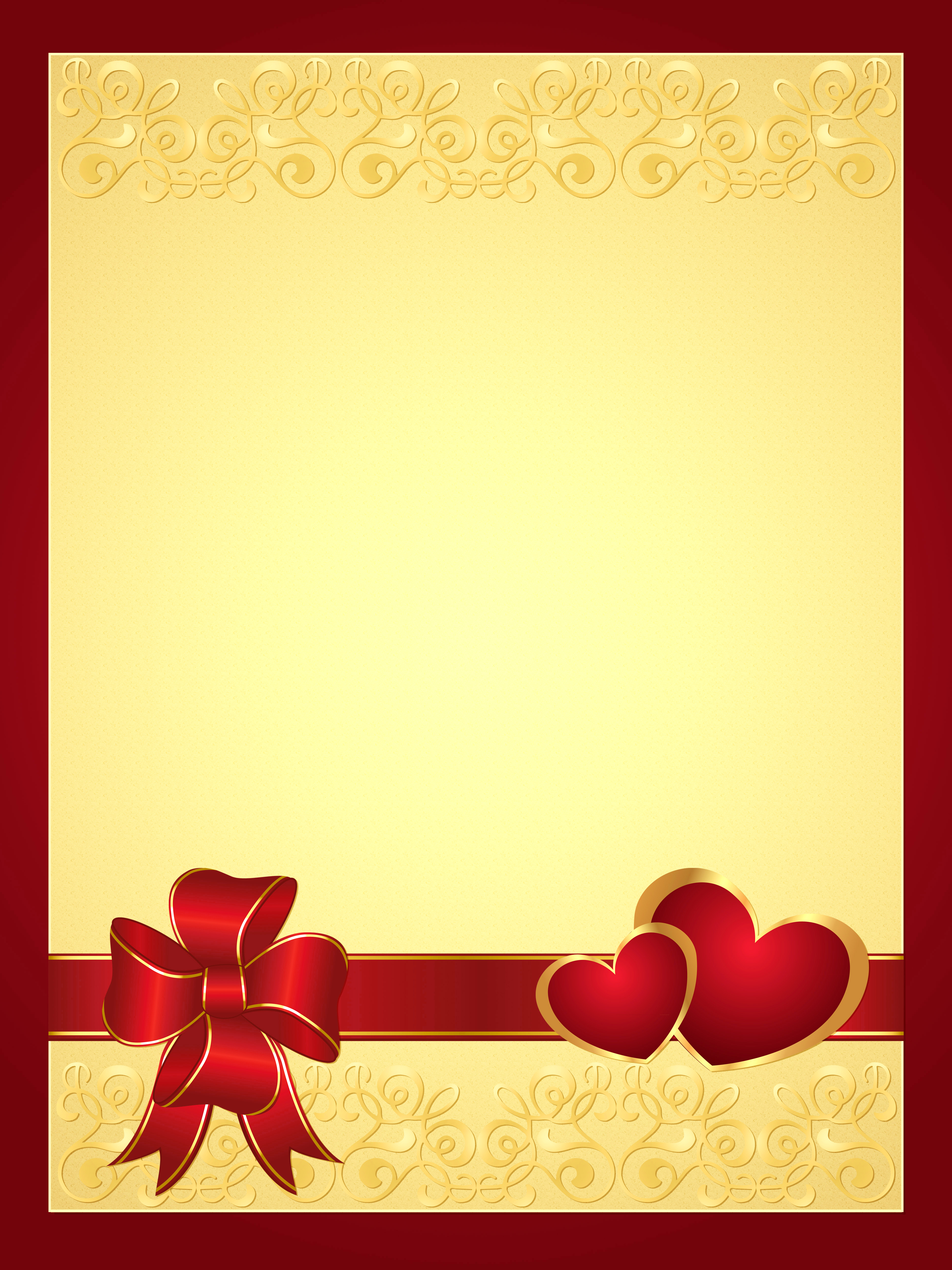 Background with Hearts and Red Bow​  Gallery Yopriceville - High-Quality  Free Images and Transparent PNG Clipart