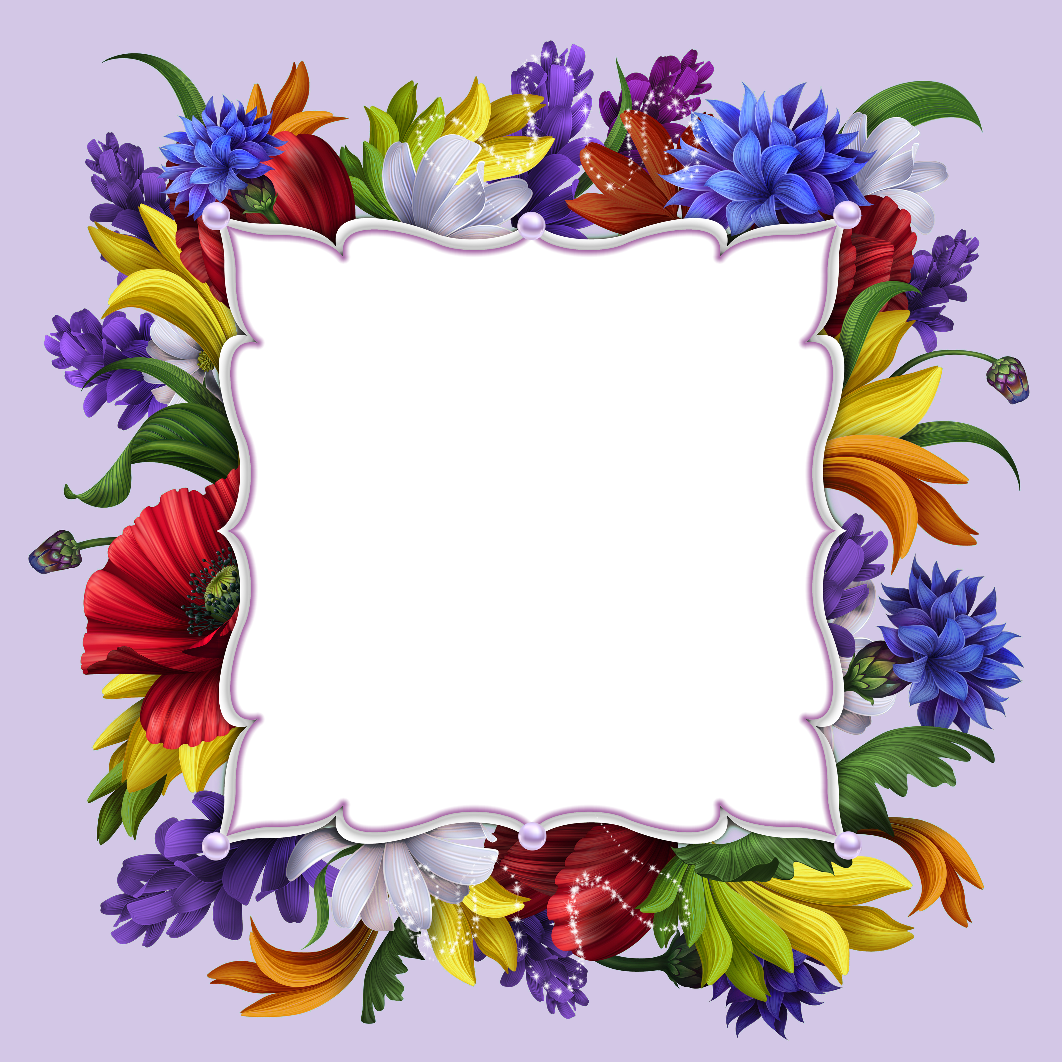 purple floral border