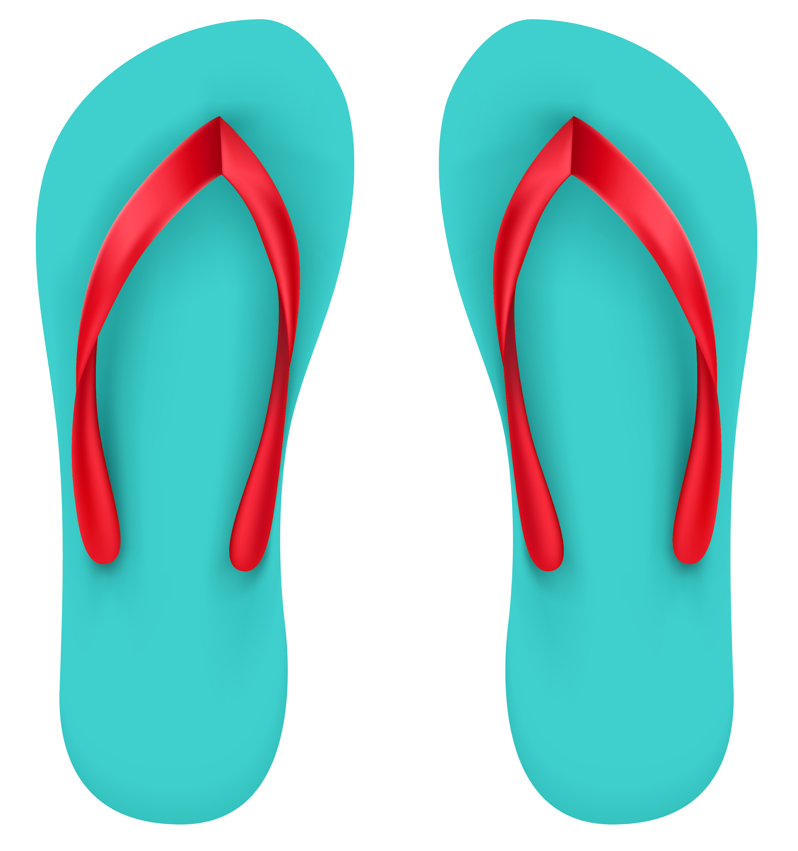 Aqua Beach Flip Flops PNG Clipart​