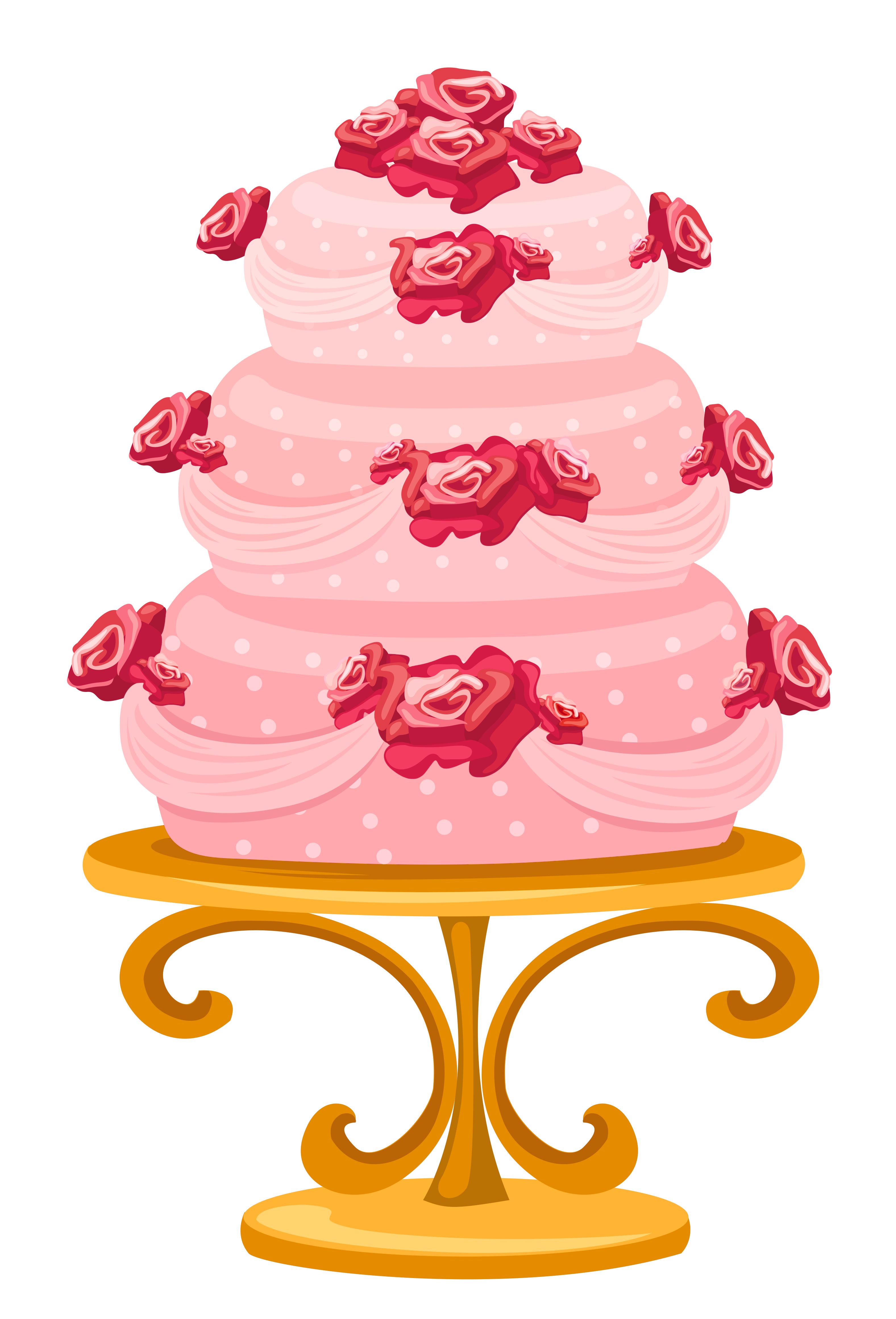 gold birthday cake clipart