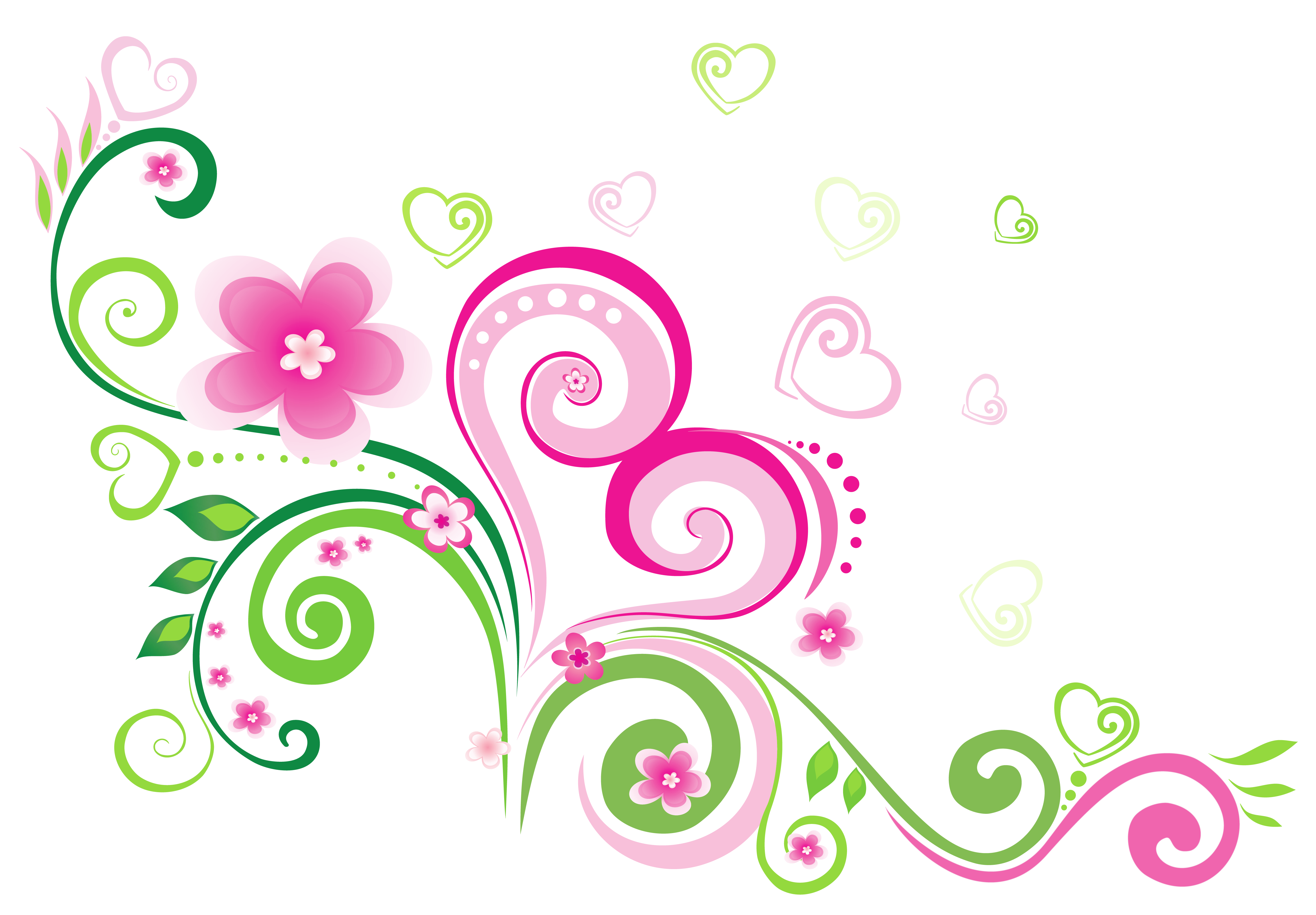 pink and green backgrounds