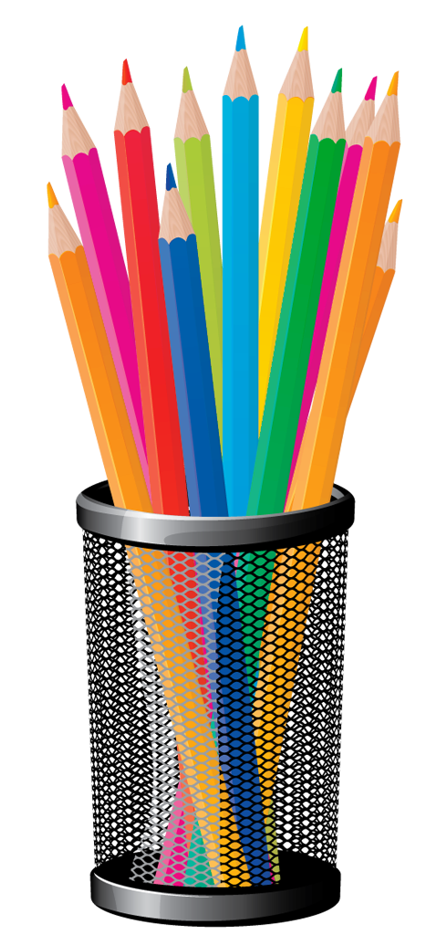 Kids Color Pencils in a Cup Free Stock Photo