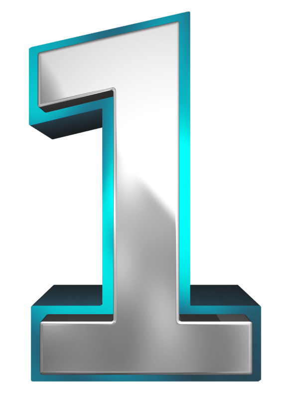 blue number one clipart