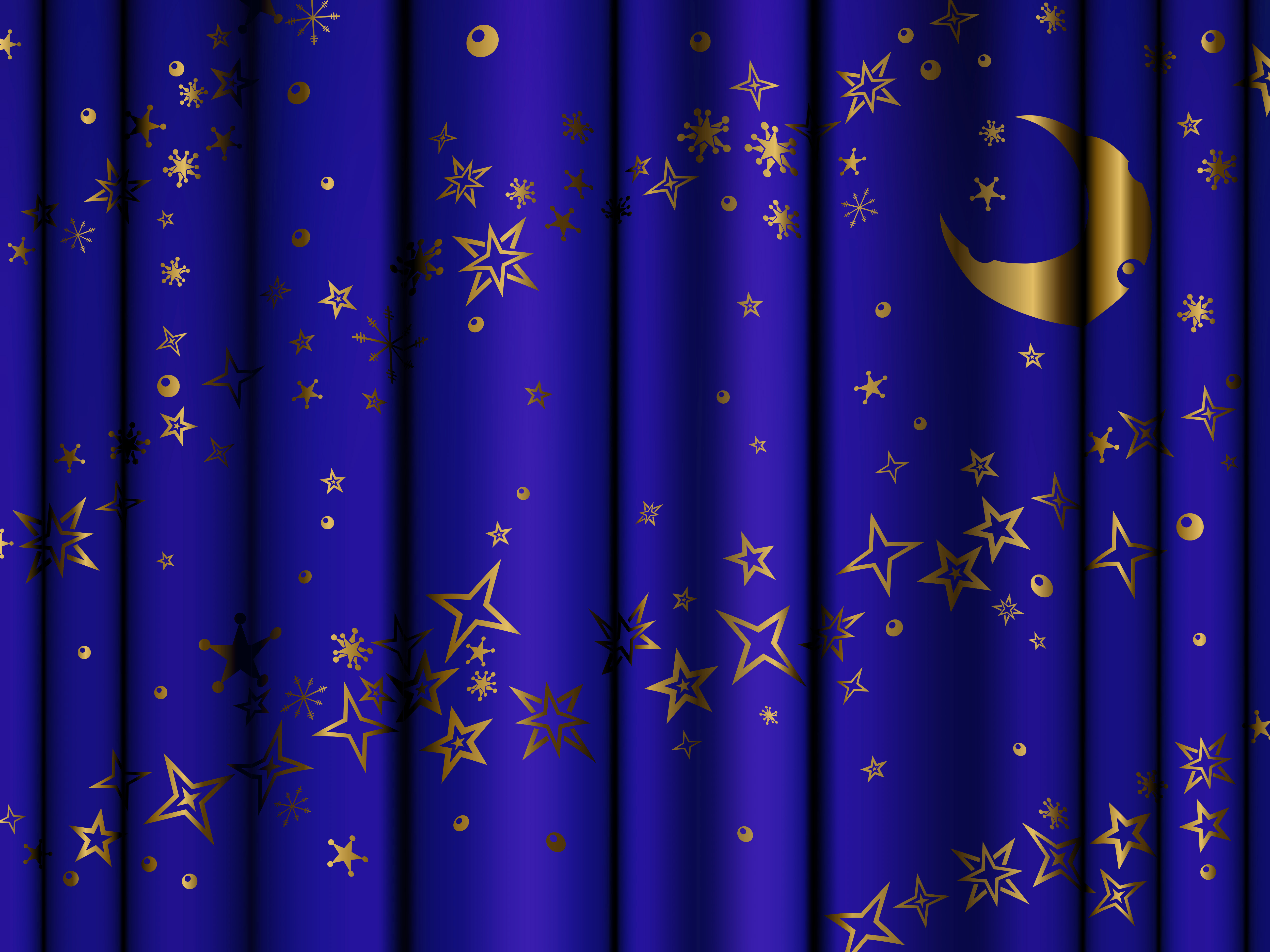 Blue Curtains with Gold Stars and Moon Background​ | Gallery Yopriceville -  High-Quality Free Images and Transparent PNG Clipart