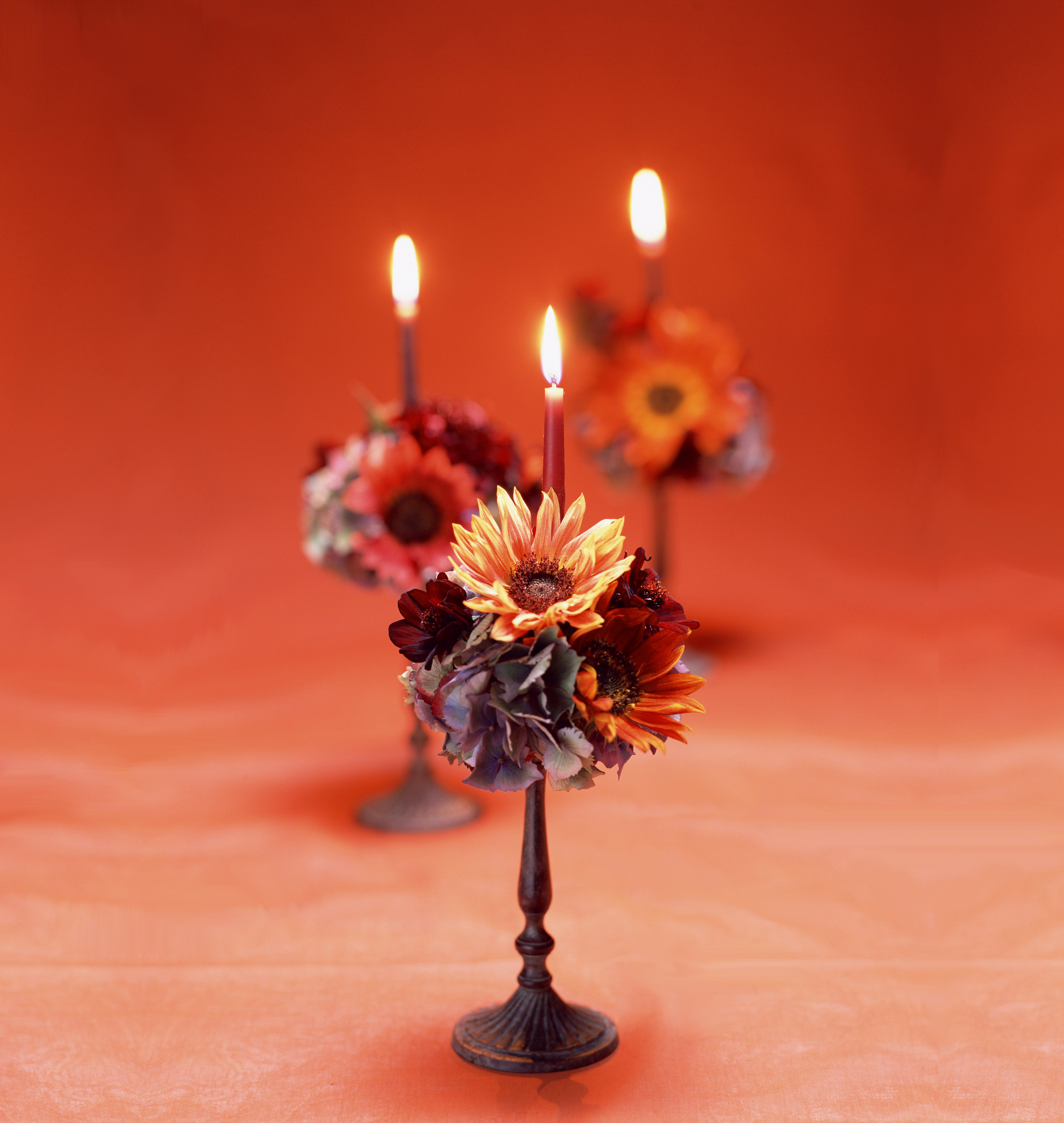 Candle and Flowers Background | Gallery Yopriceville - High-Quality