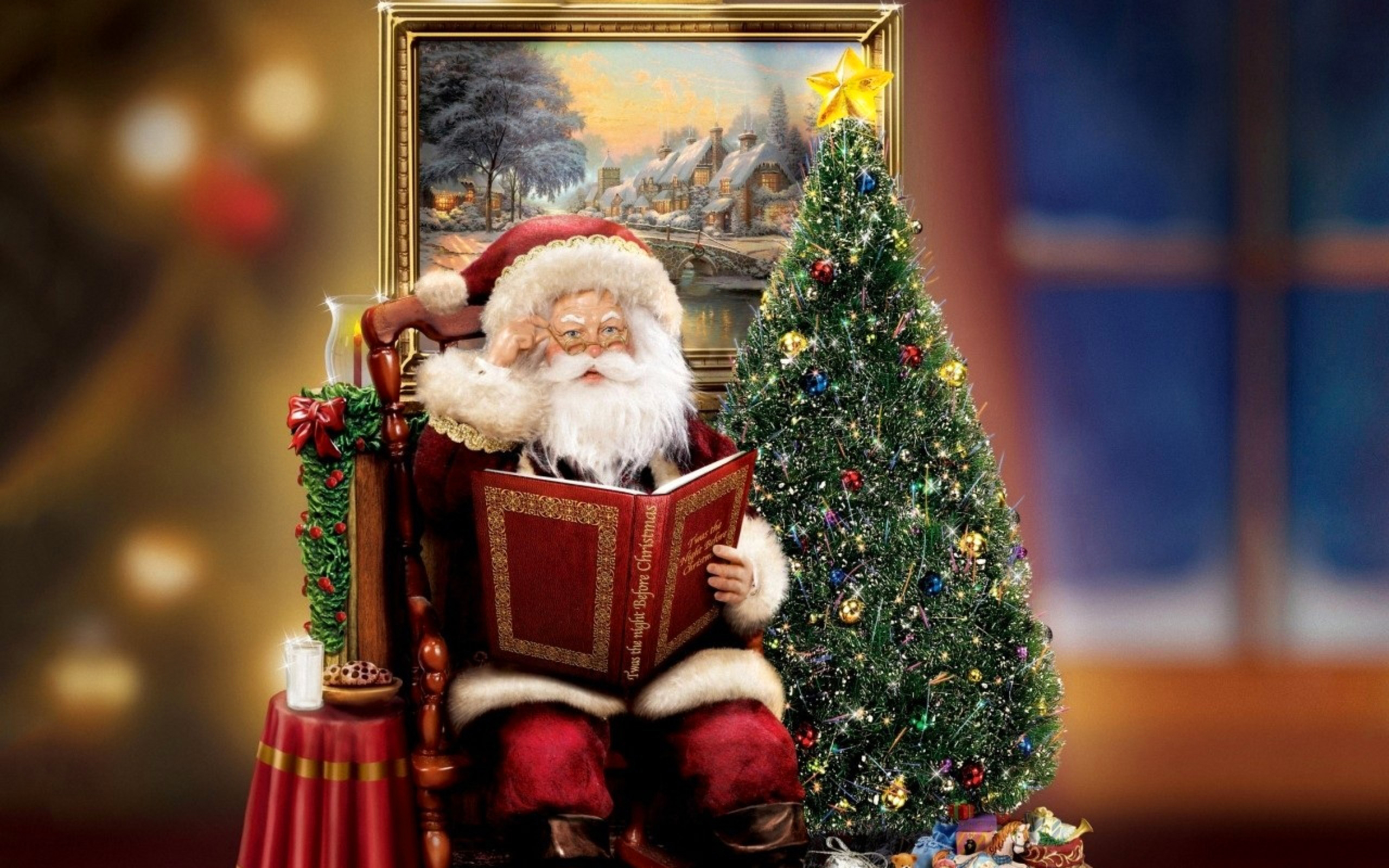 Christmas Santa Claus with Tree Background​ | Gallery Yopriceville -  High-Quality Free Images and Transparent PNG Clipart