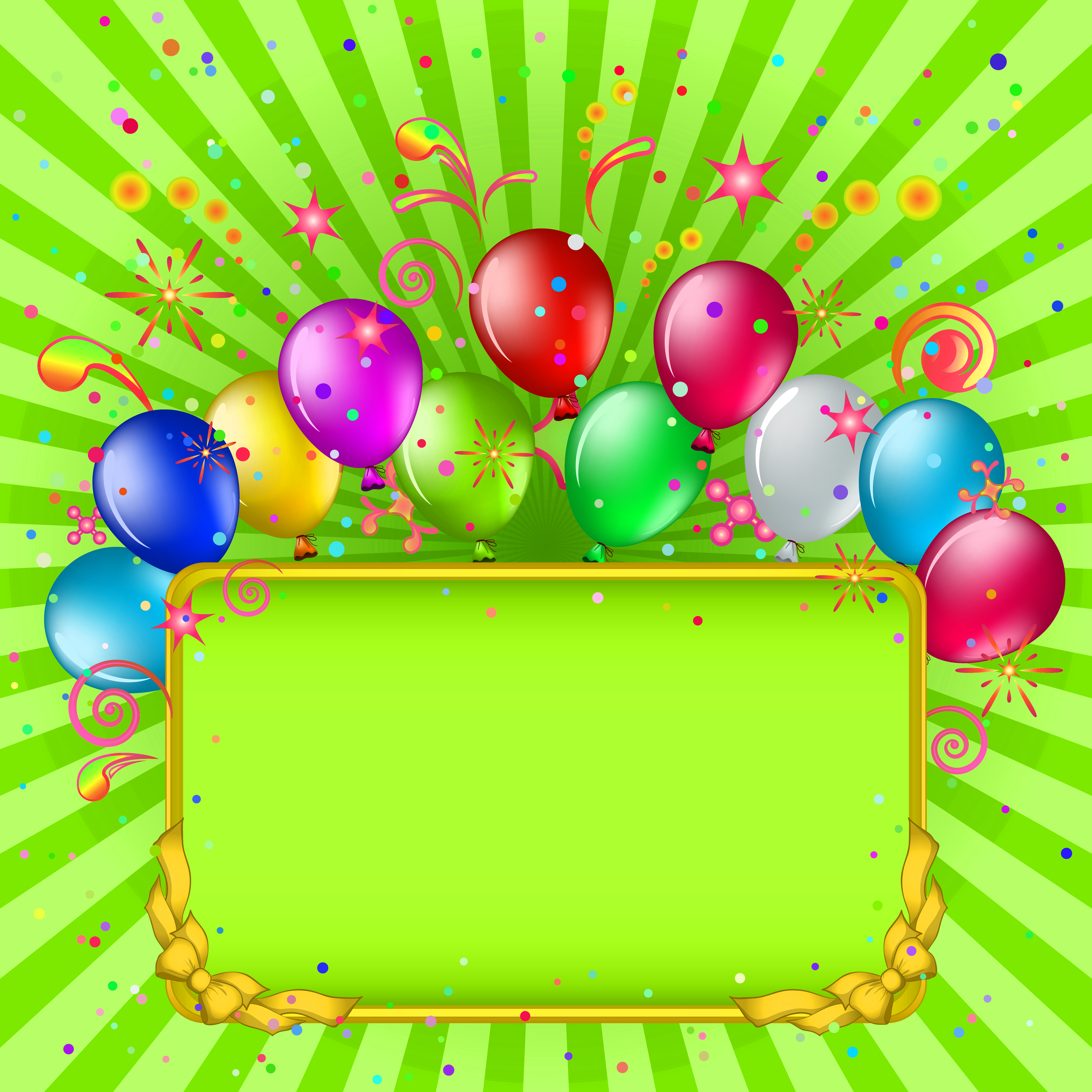 Green Birthday Background with Balloons​ | Gallery Yopriceville -  High-Quality Free Images and Transparent PNG Clipart