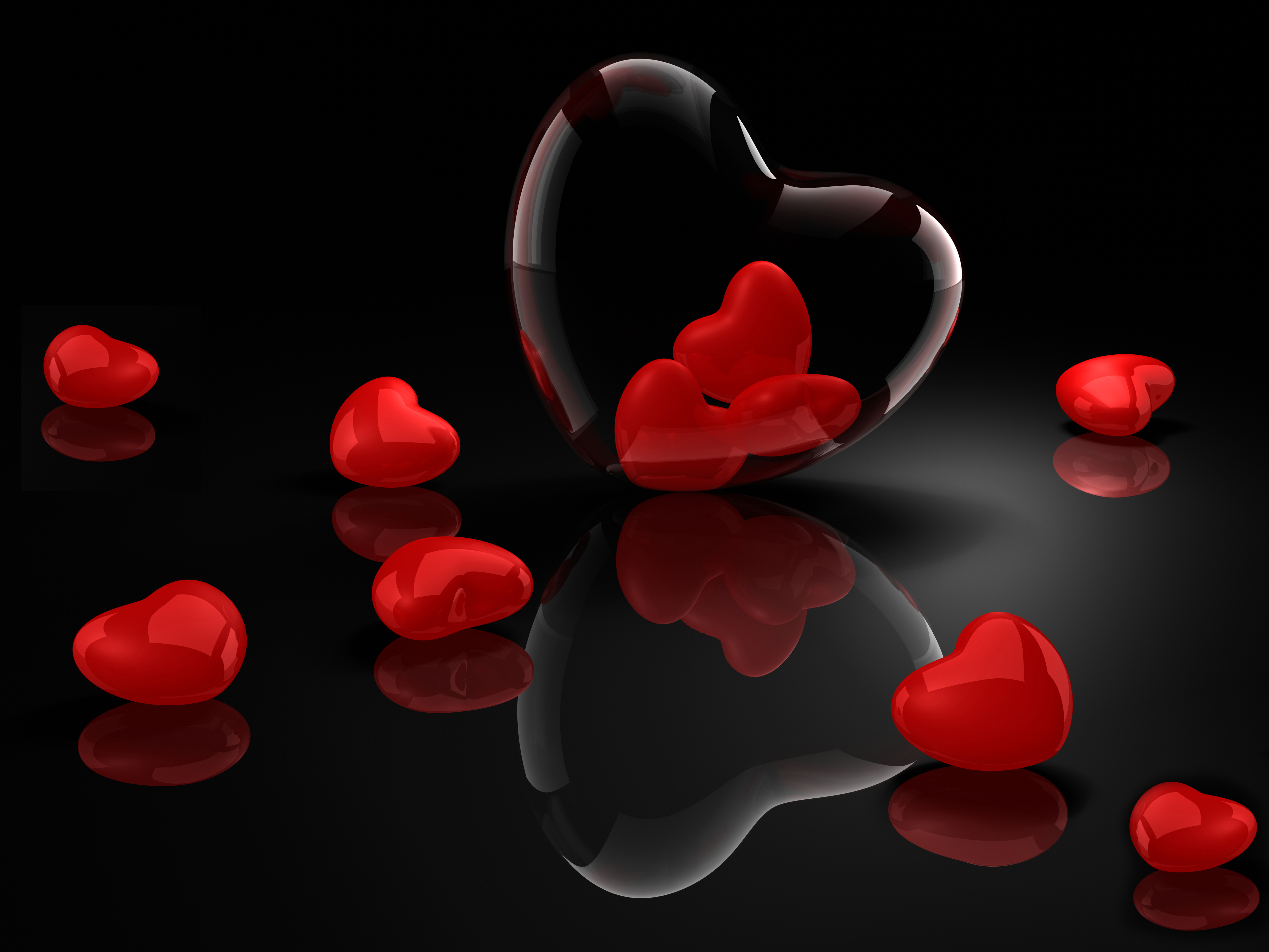 black love hearts background