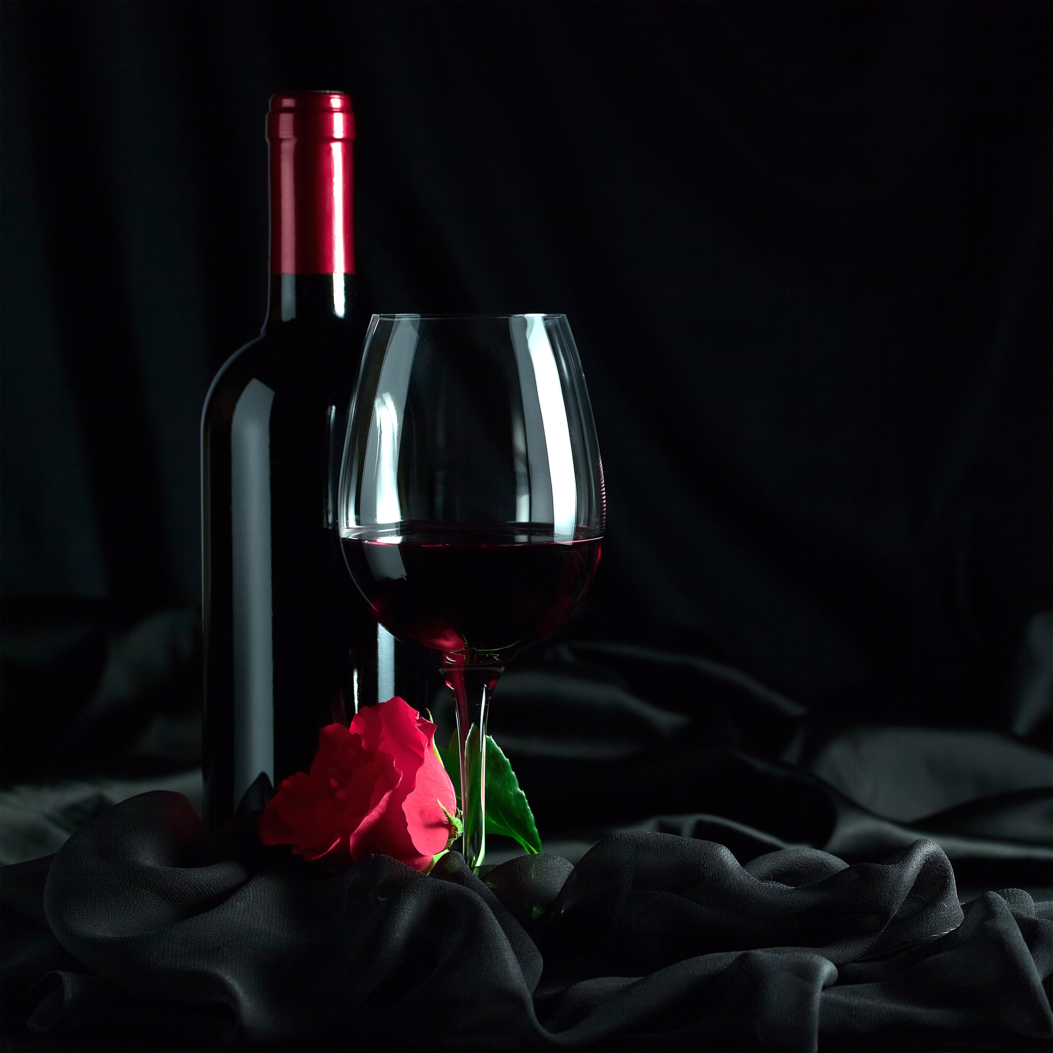 Romantic Satin Background with Red Rose and Wine​ | Gallery Yopriceville -  High-Quality Free Images and Transparent PNG Clipart