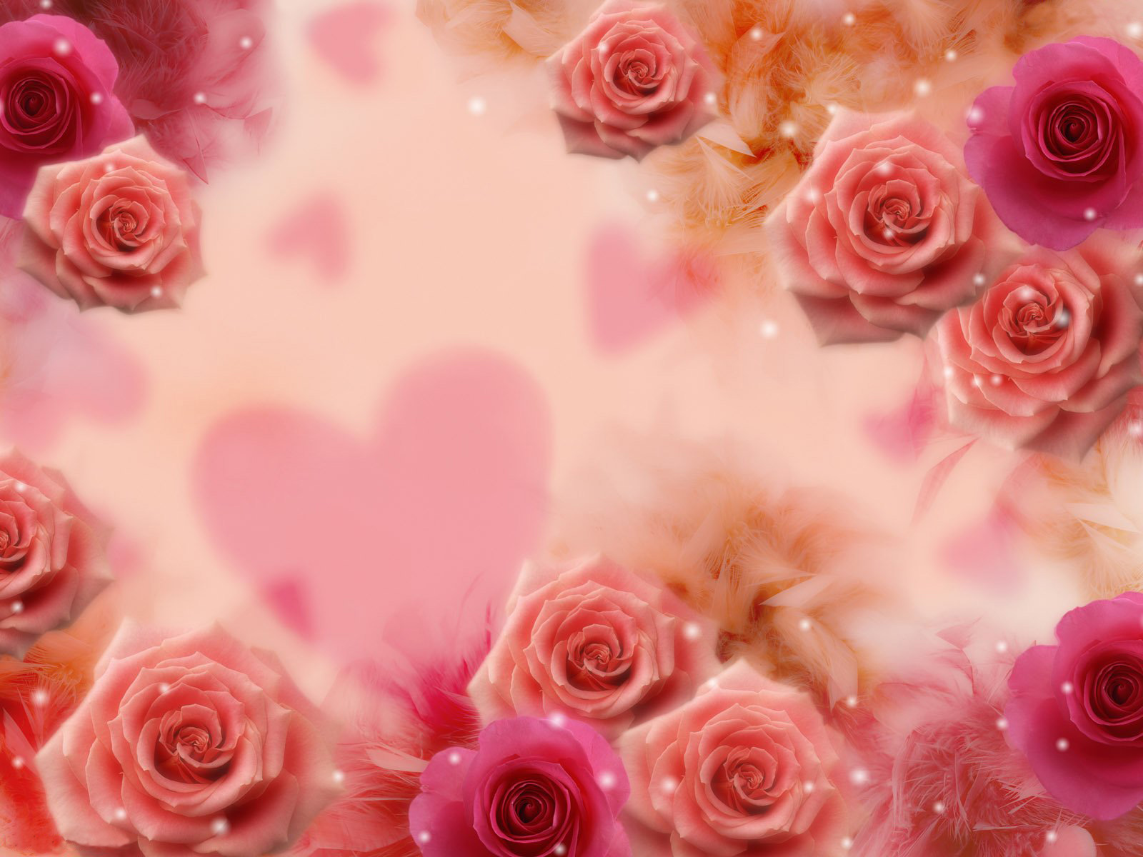 pictures of pink roses and hearts