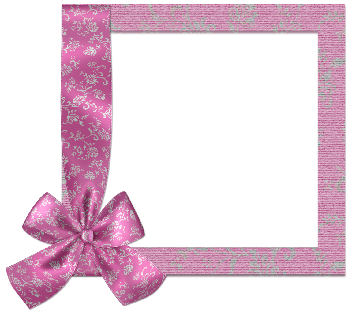 Cute Baby Pink PNG Frame with Bow | Gallery Yopriceville - High-Quality