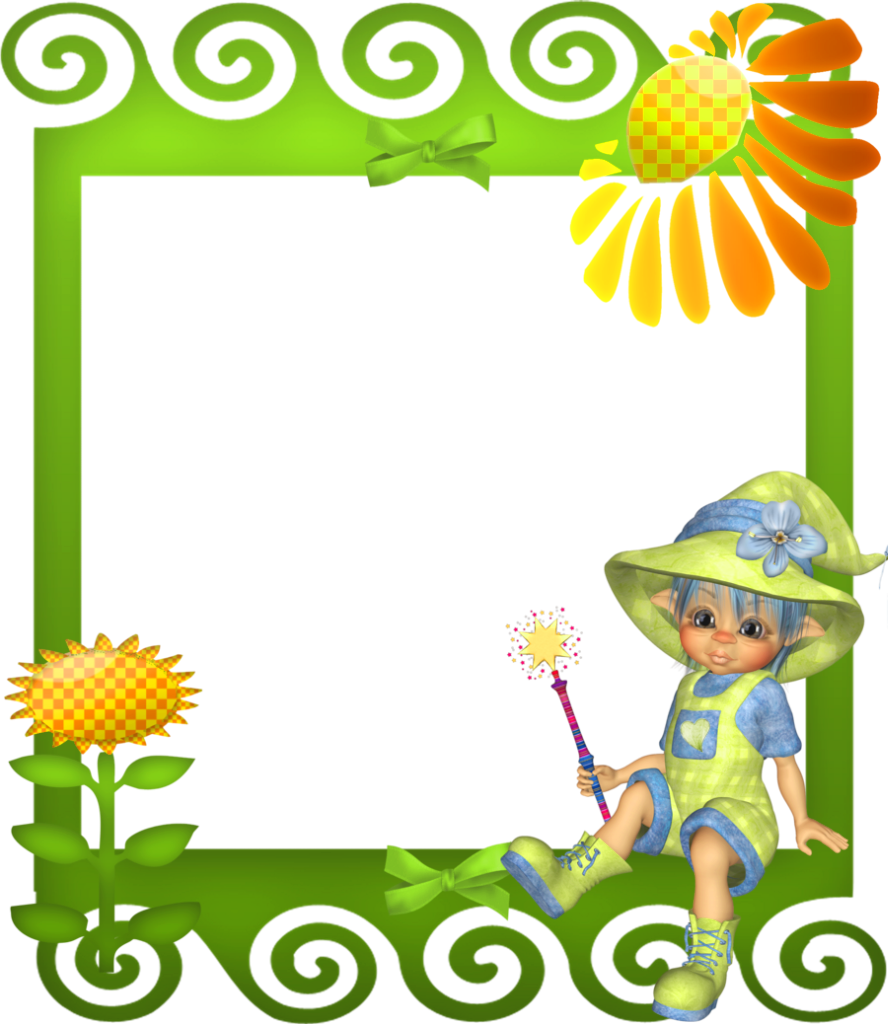 cute green png kids photo frame gallery yopriceville high