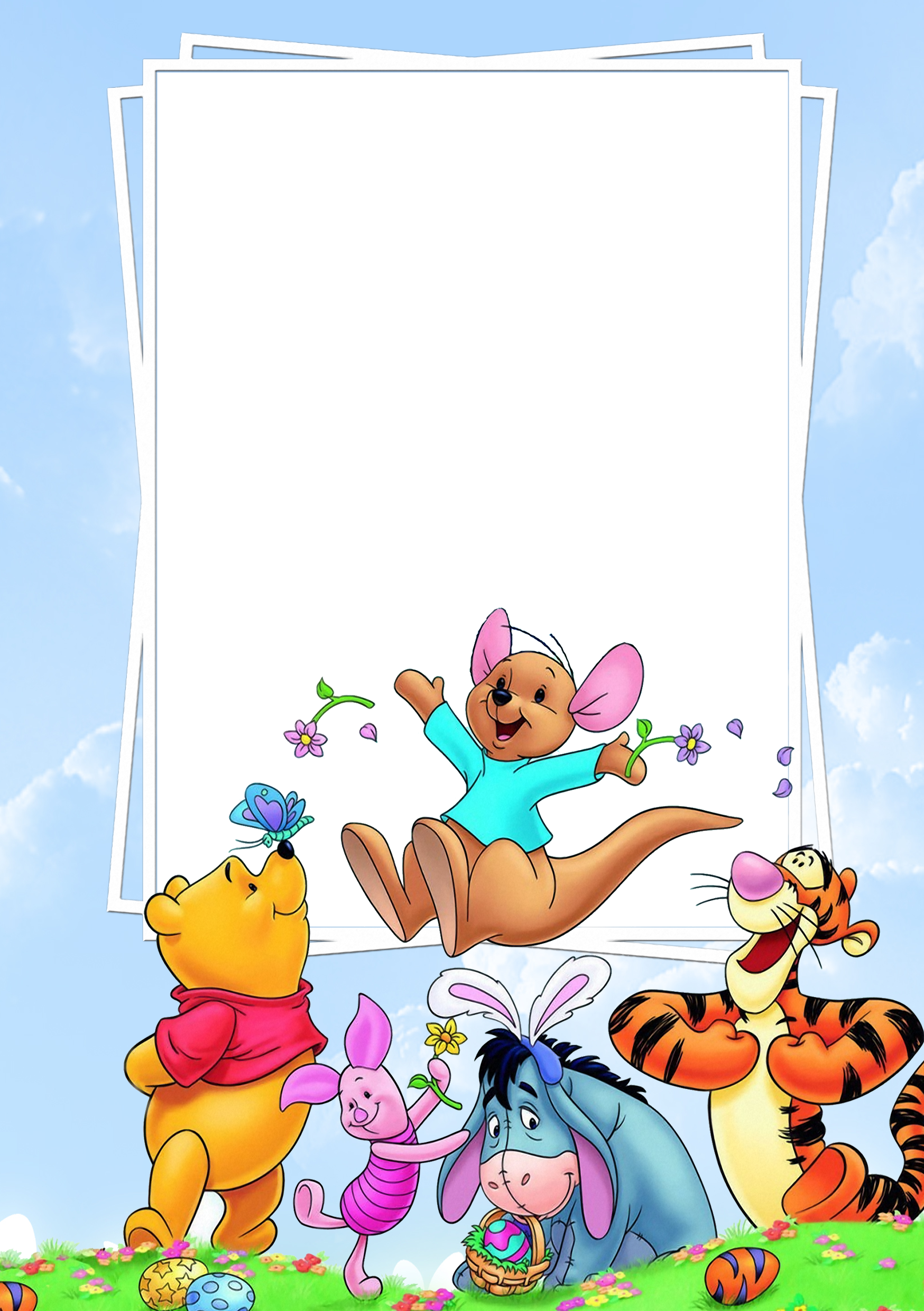 Cute PNG Frame with Winnie the Pooh and Friends  Gallery 