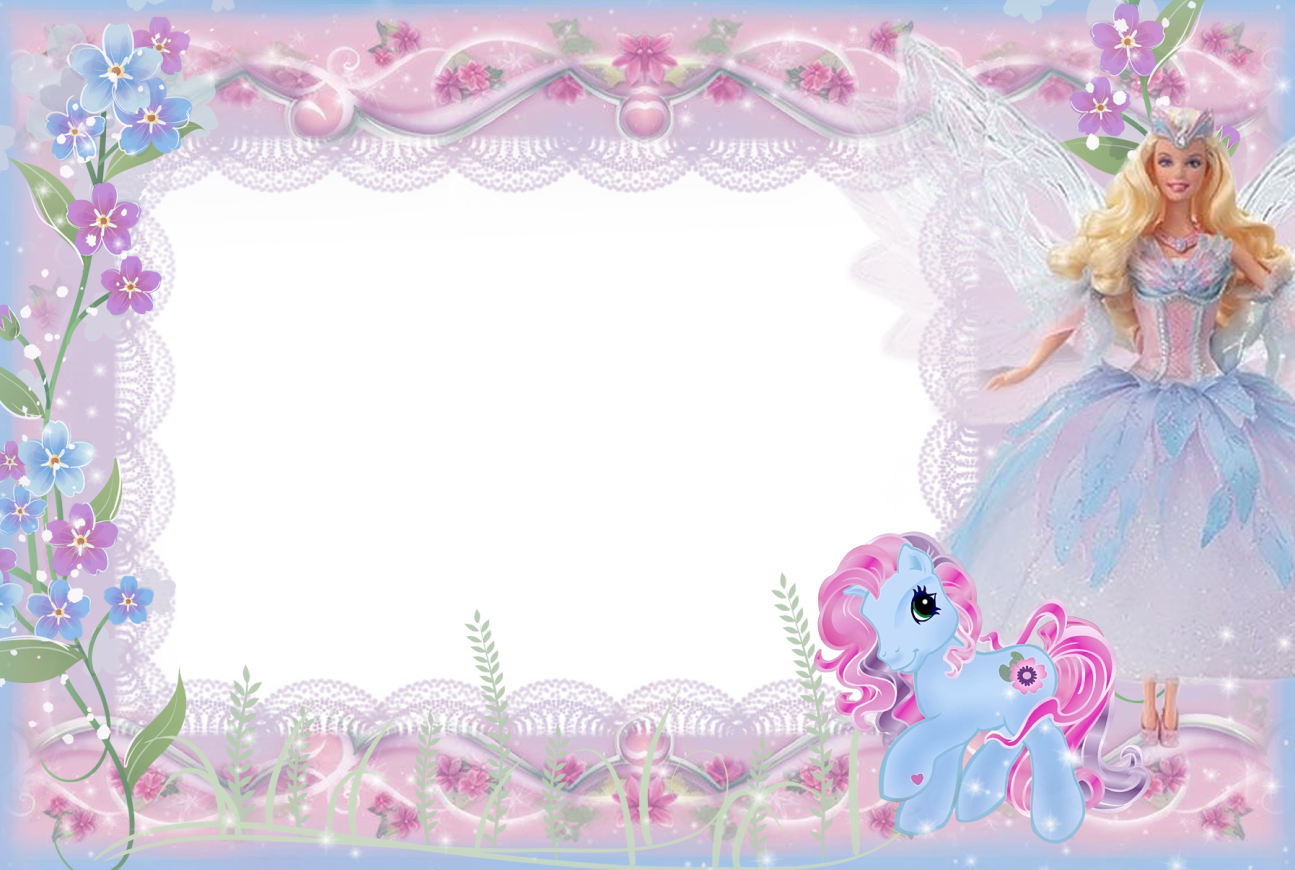 girls kids transparent frame with barbie and pony gallery yopriceville high quality images and transparent png free clipart girls kids transparent frame with