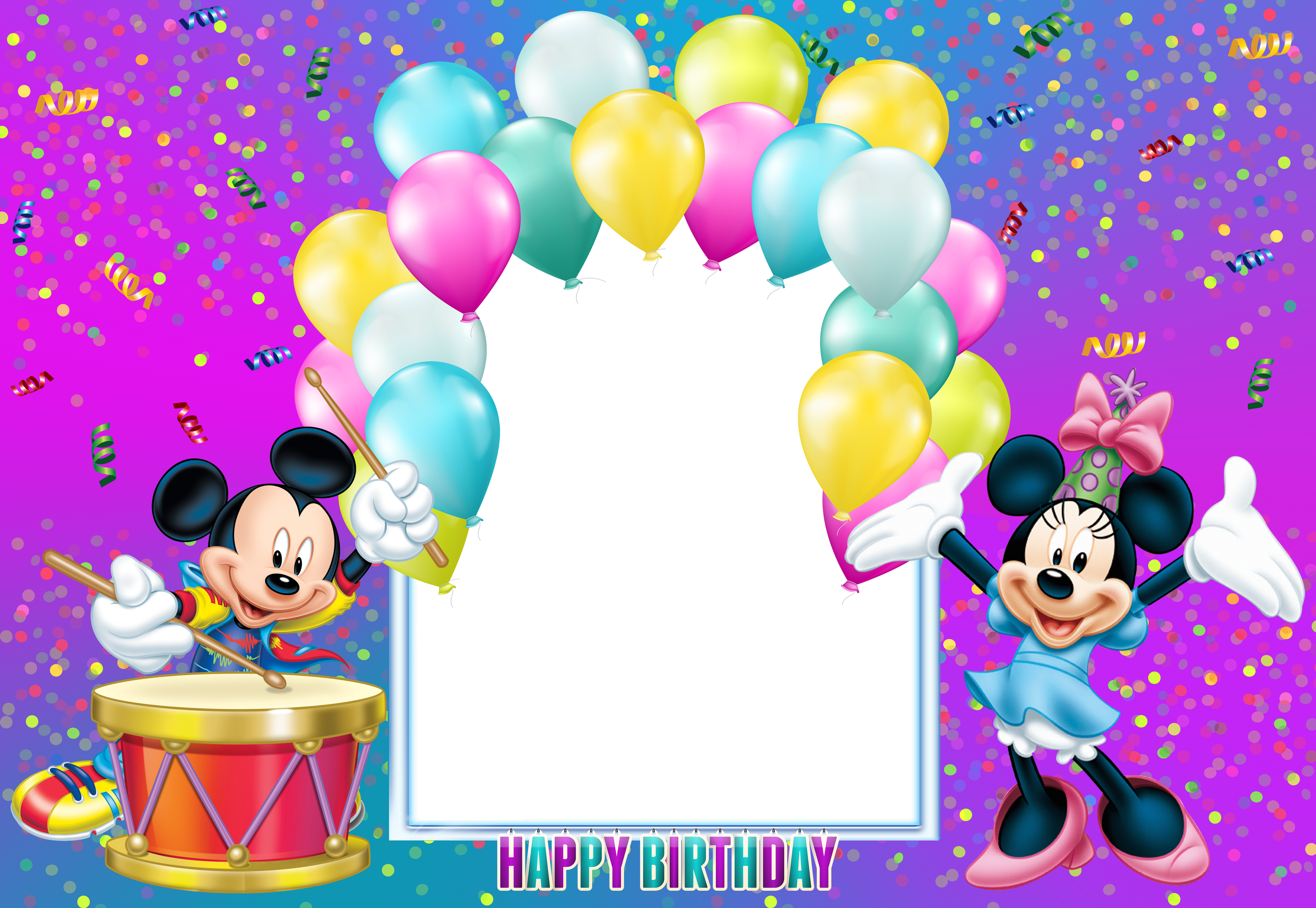 Happy Birthday Mickey Mouse Transparent Kids Frame Gallery