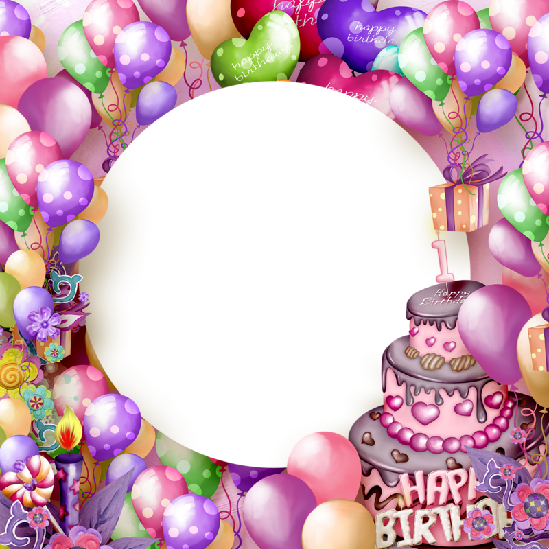 Happy Birthday Transparent Frame with Cake | Gallery ...