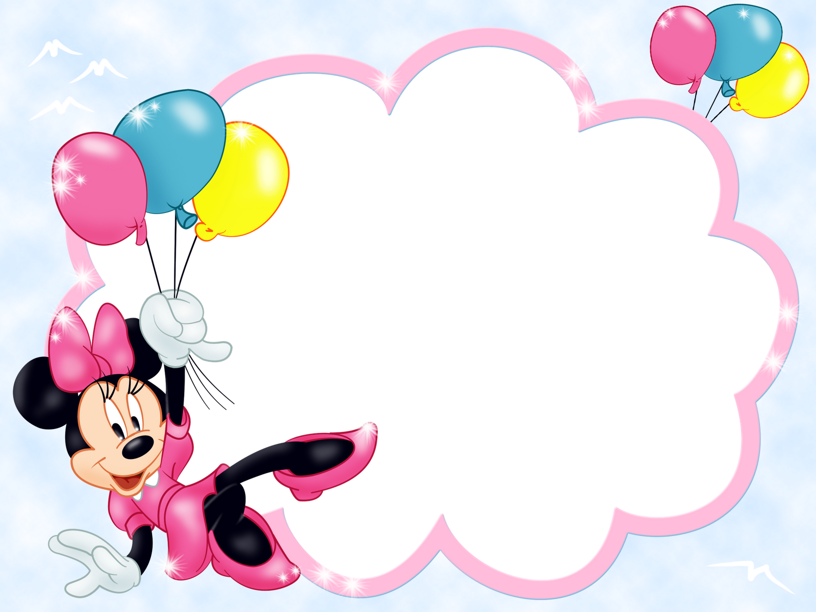 Kids Transparent Frame With Minnie Mouse And Balloons Gallery   Kids Transparent Frame With Minnie Mouse And Balloons 