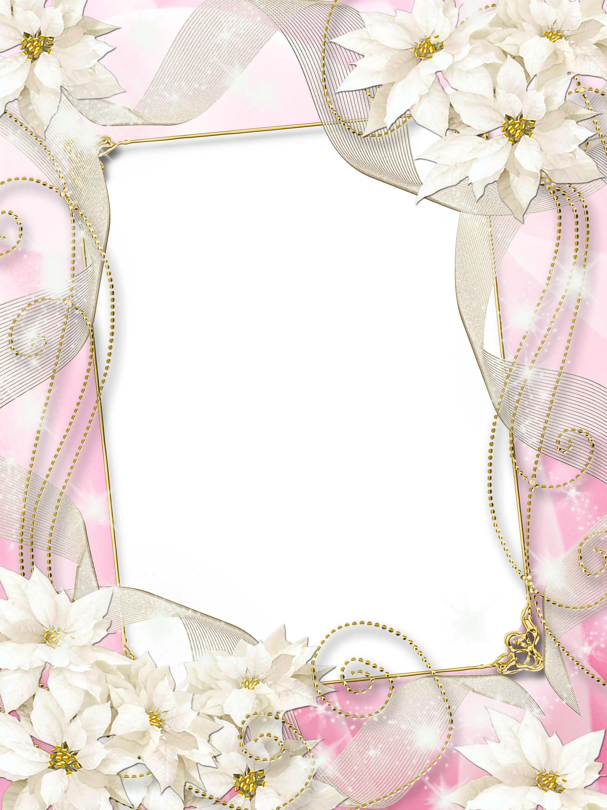 Pink Transparent PNG Photo Frame with White Flowers | Gallery